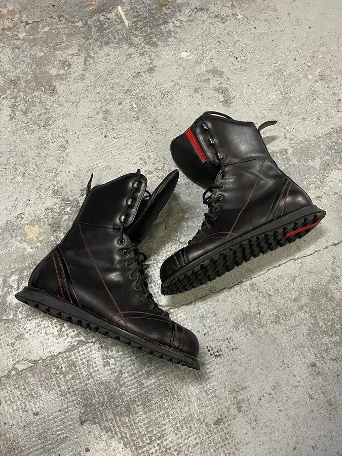 Prada 2000s Prada Hiking Ski Black Leather Boots Size US 7.5 / EU 40-41 - 3 Thumbnail