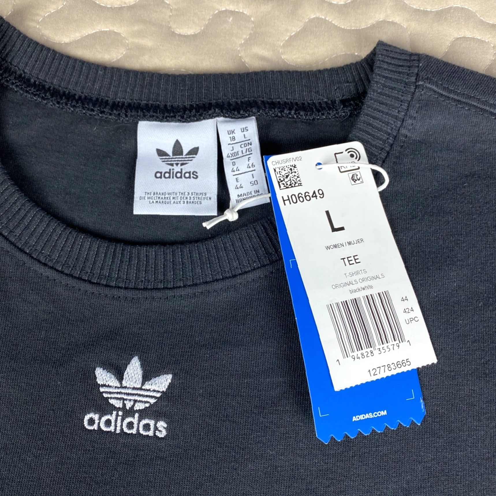 Adidas Adidas Originals Trefoil Womens Black Crewneck T Shirt Tee Black Sz L New w Tags Size L / US 10 / IT 46 - 2 Thumbnail