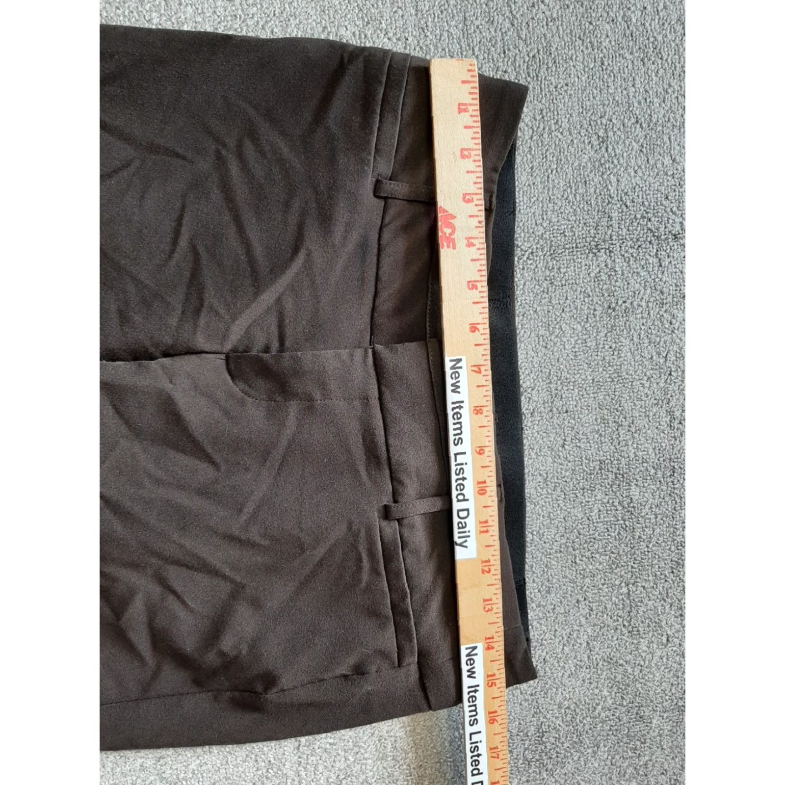 Vintage AB Studio Dress Pants Women Size 4 Brown Flat Front Polyester Workwear Modern Business Pants Womens Size 27" / US 4 / IT 40 - 3 Thumbnail