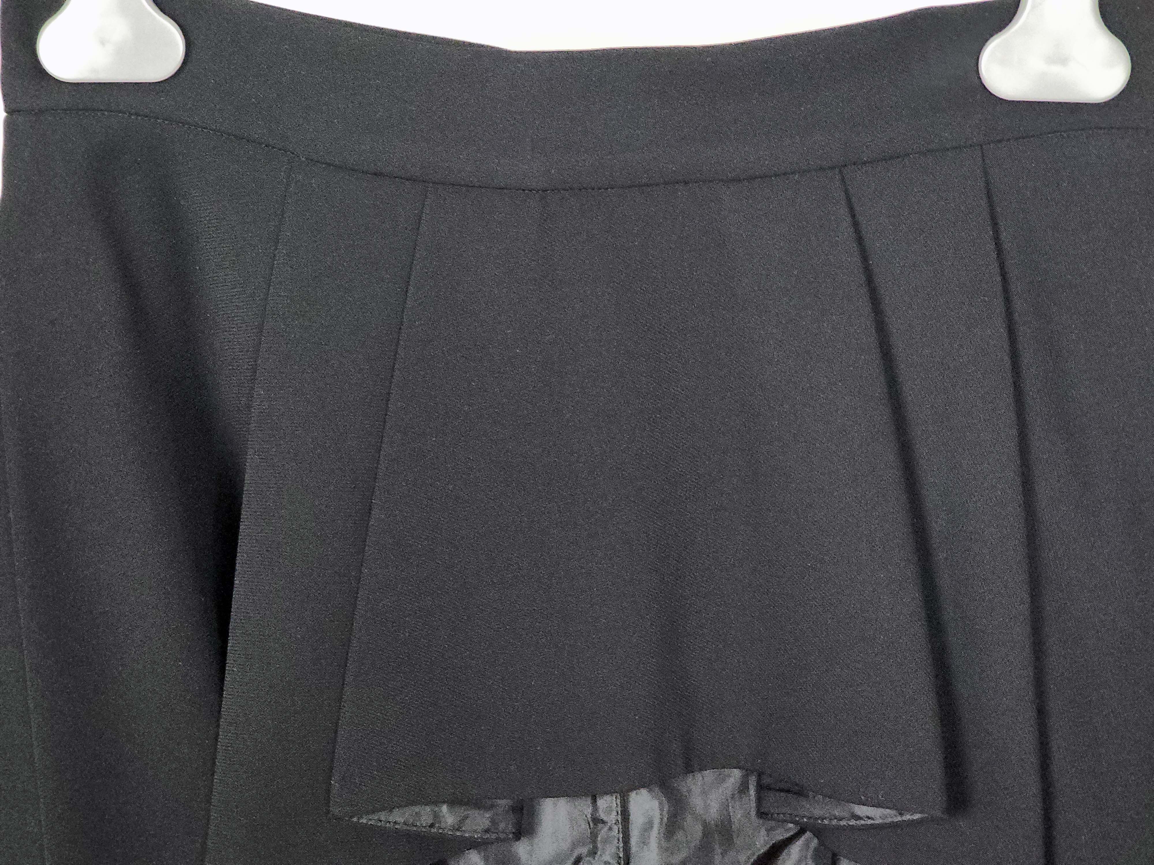 Prada Black Pleated Peplum Mini Skirt IT40/US6 Size 28" / US 6 / IT 42 - 2 Thumbnail