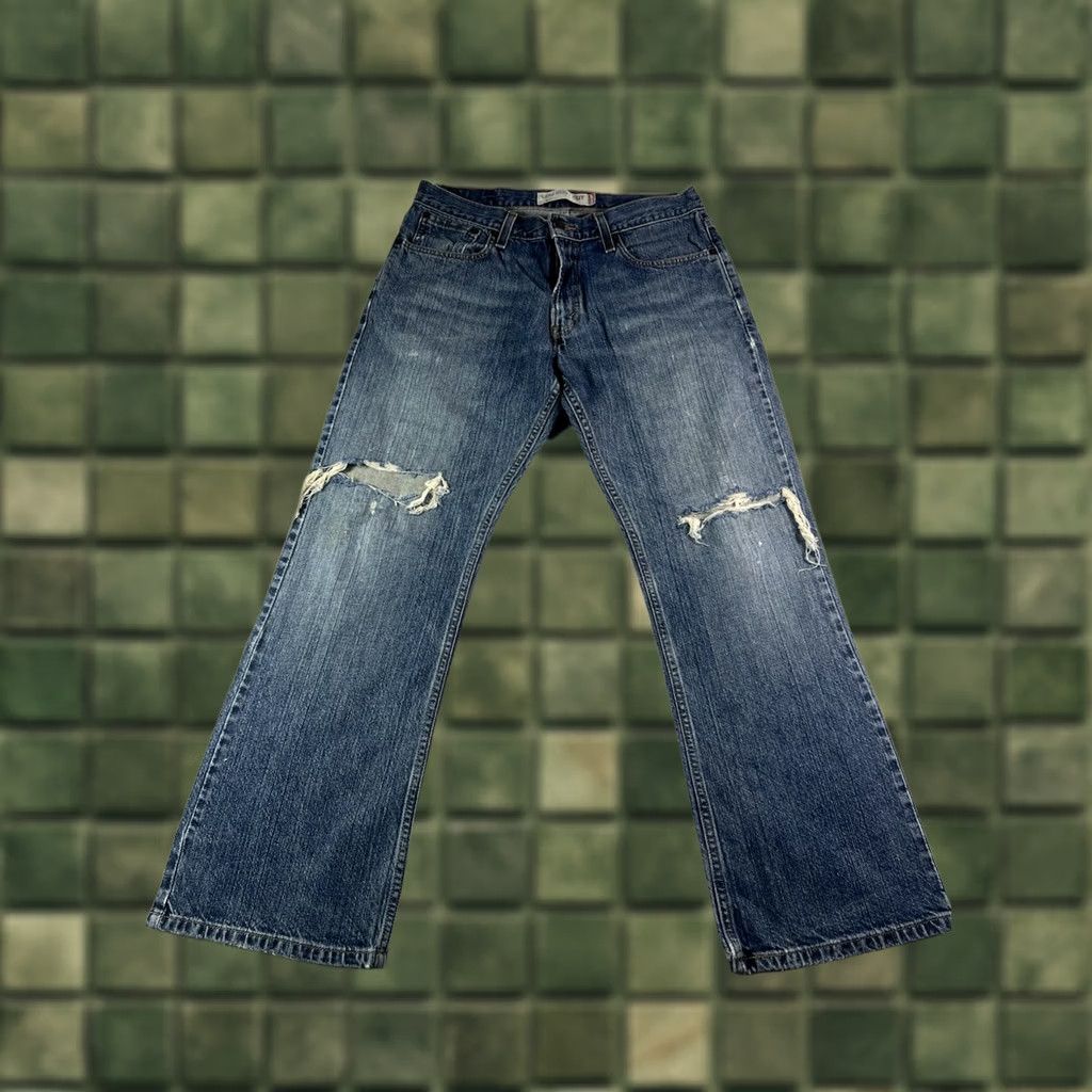 Levi's VINTAGE Levi's 527 Jeans Mens Regular Bootcut 33x30 Blue Denim Distressed Cowboy 90s USA Mens Size US 33 - 1 Thumbnail