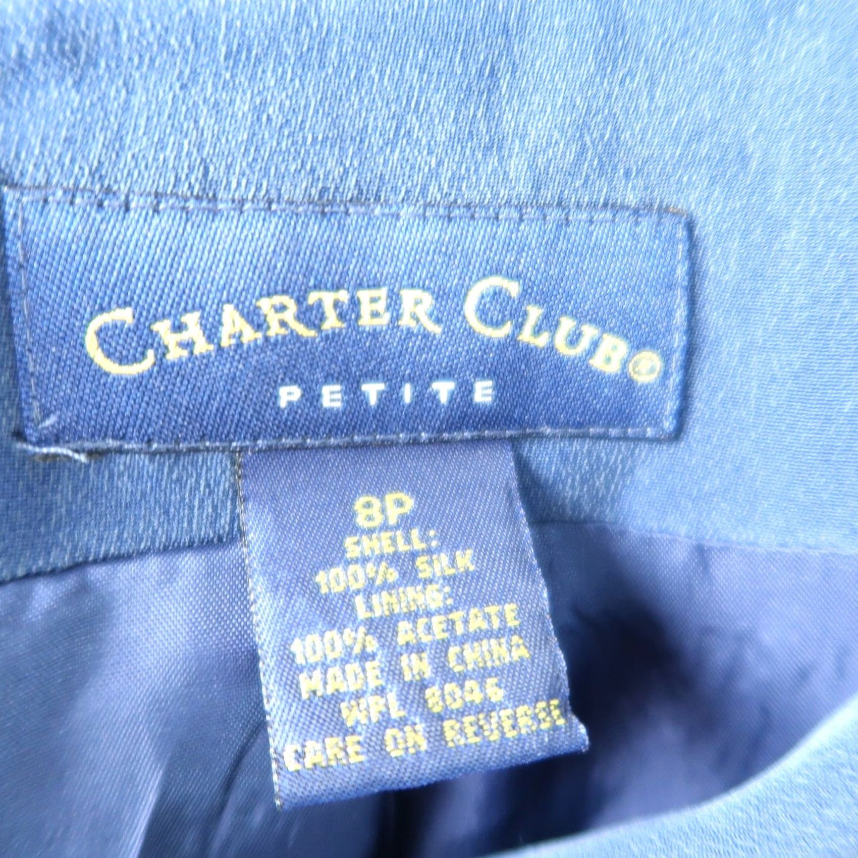 Charter Club 90s Charter Club Navy Blue Silk Short Sleeve Blazer Jacket 8P Size 30" / US 8 / IT 44 - 5 Thumbnail