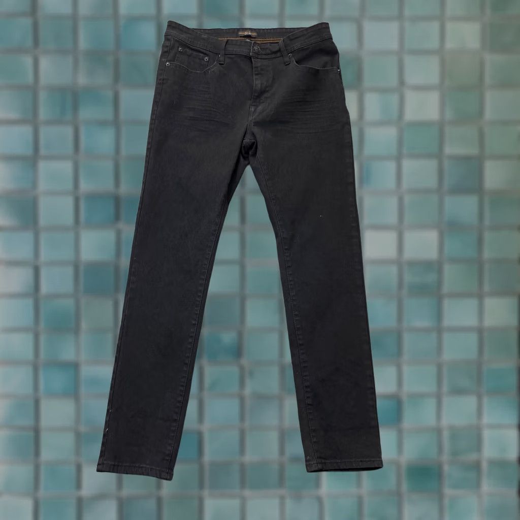 Denime Nickel & Iron Jeans Mens 34x32 Black Straight Denim Logo Cotton Stretch Jeans Size US 34 / EU 50 - 1 Thumbnail
