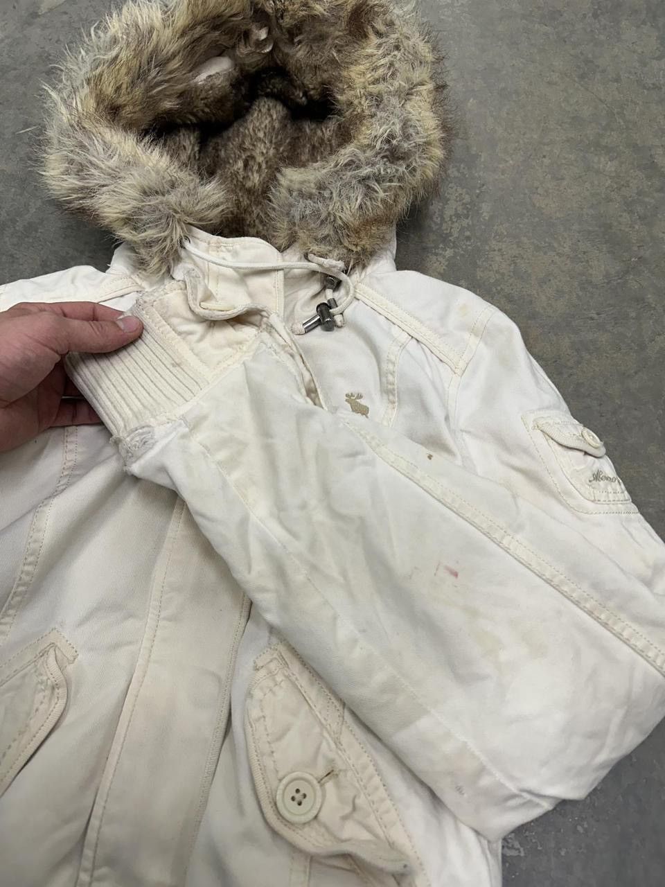 Abercrombie & Fitch GRAIL Abercrombie Cream Fur Lined Hoodie Size Small Size US S / EU 44-46 / 1 - 6 Thumbnail