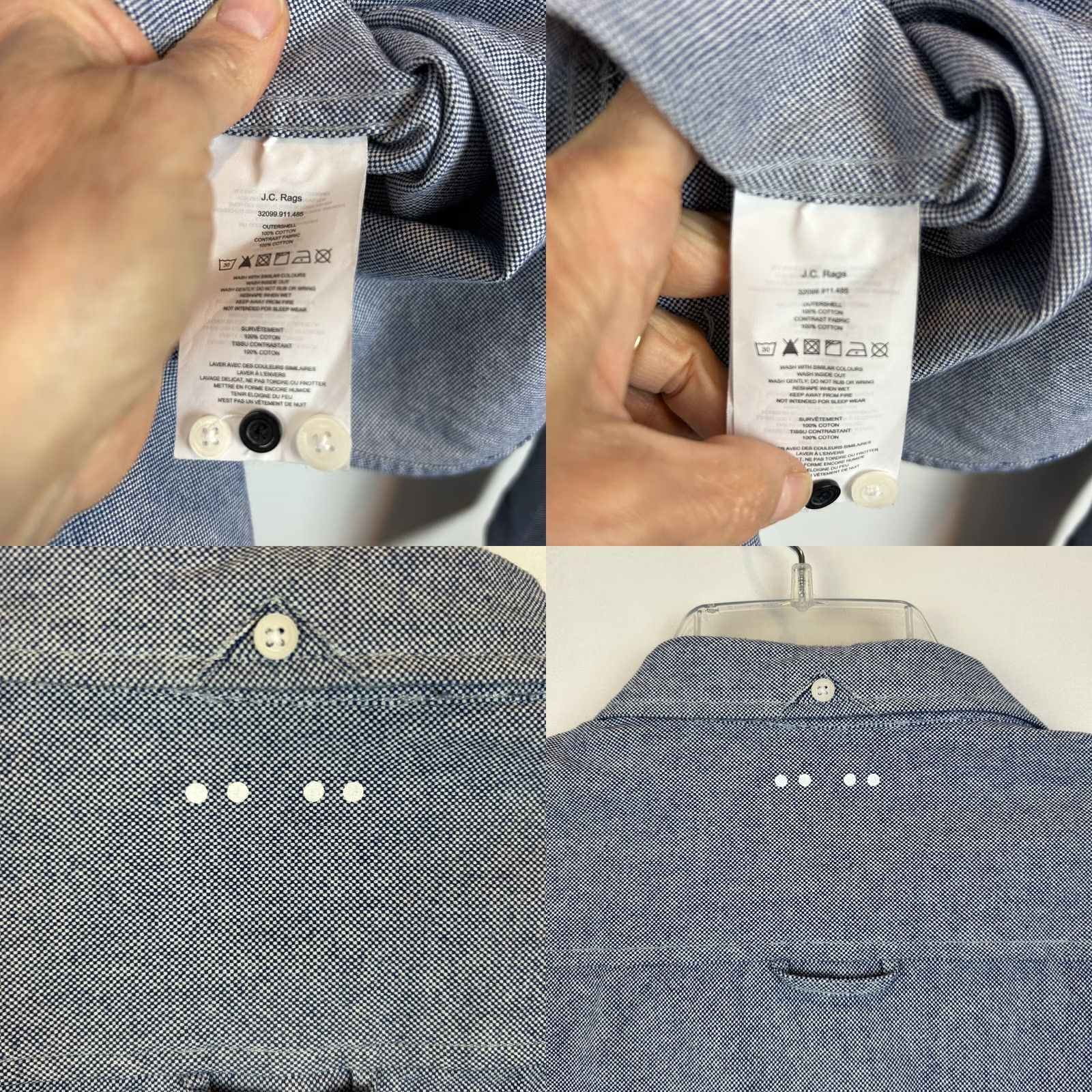 Vintage JC Rags Shirt Mens XXL Blue Long Sleeve Button Hevyweight Thick Button Size US XXL / EU 58 / 5 - 8 Thumbnail