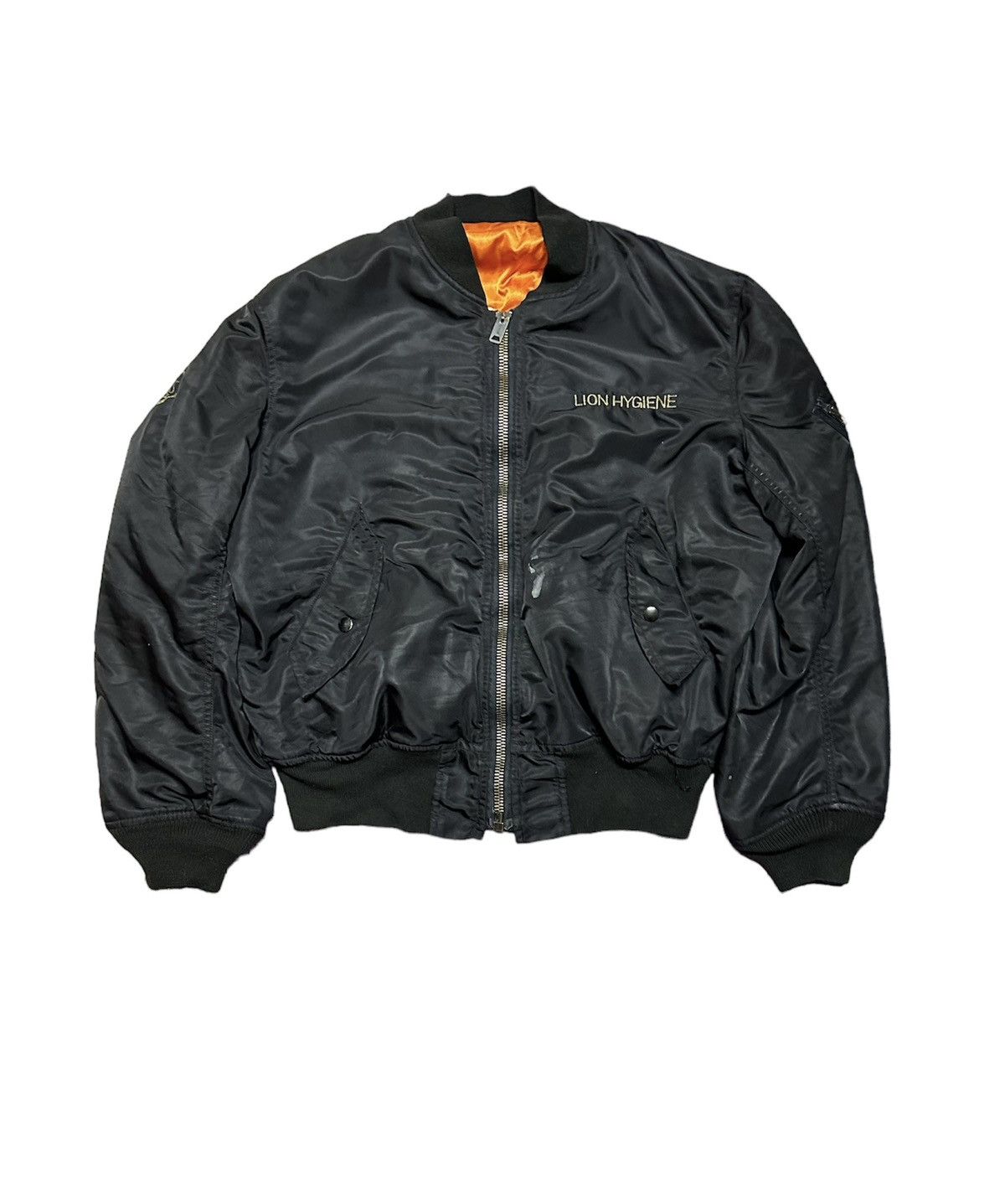 Vintage Vtg Flight jacket MA1 lion hygienne embroidery Size US XL / EU 56 / 4 - 2 Thumbnail