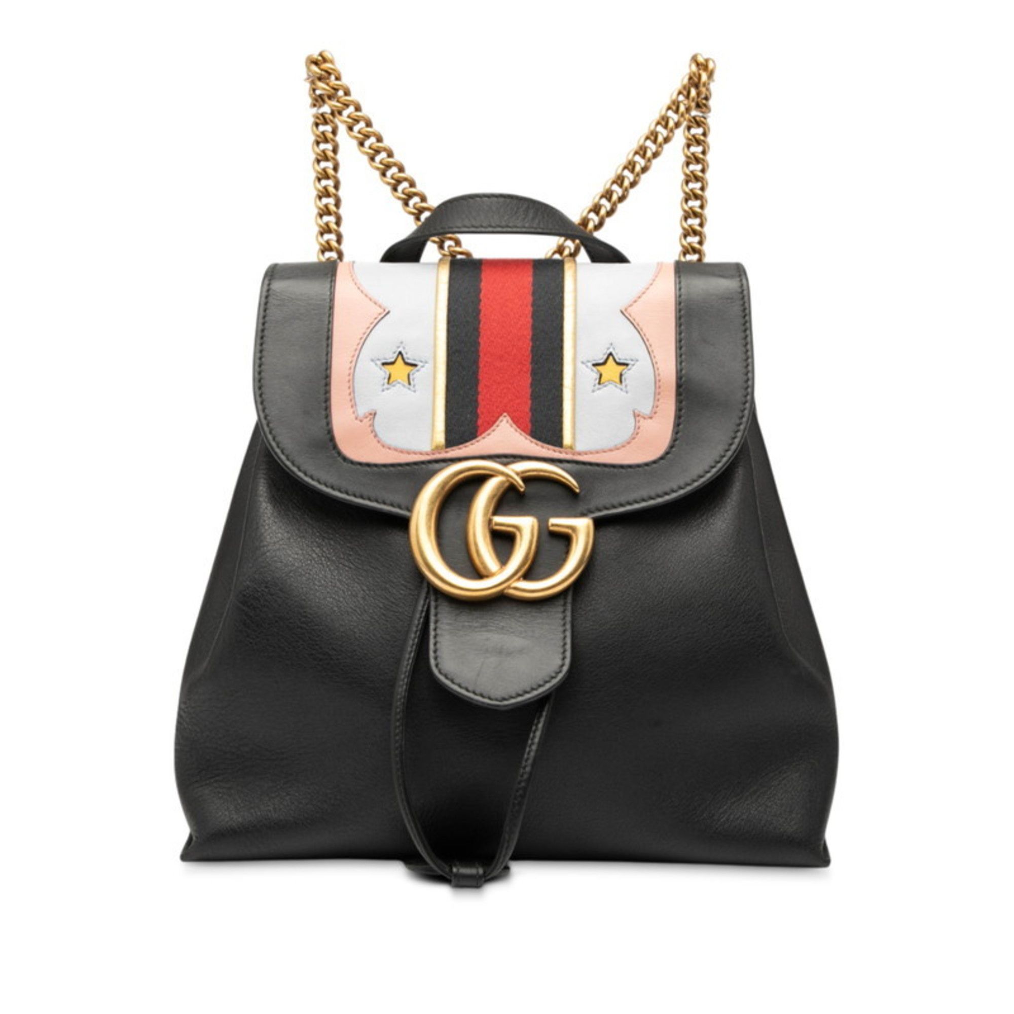 Gucci GUCCI GG Marmont Backpack Velor Black Gold 524568 Auth  display picture 1