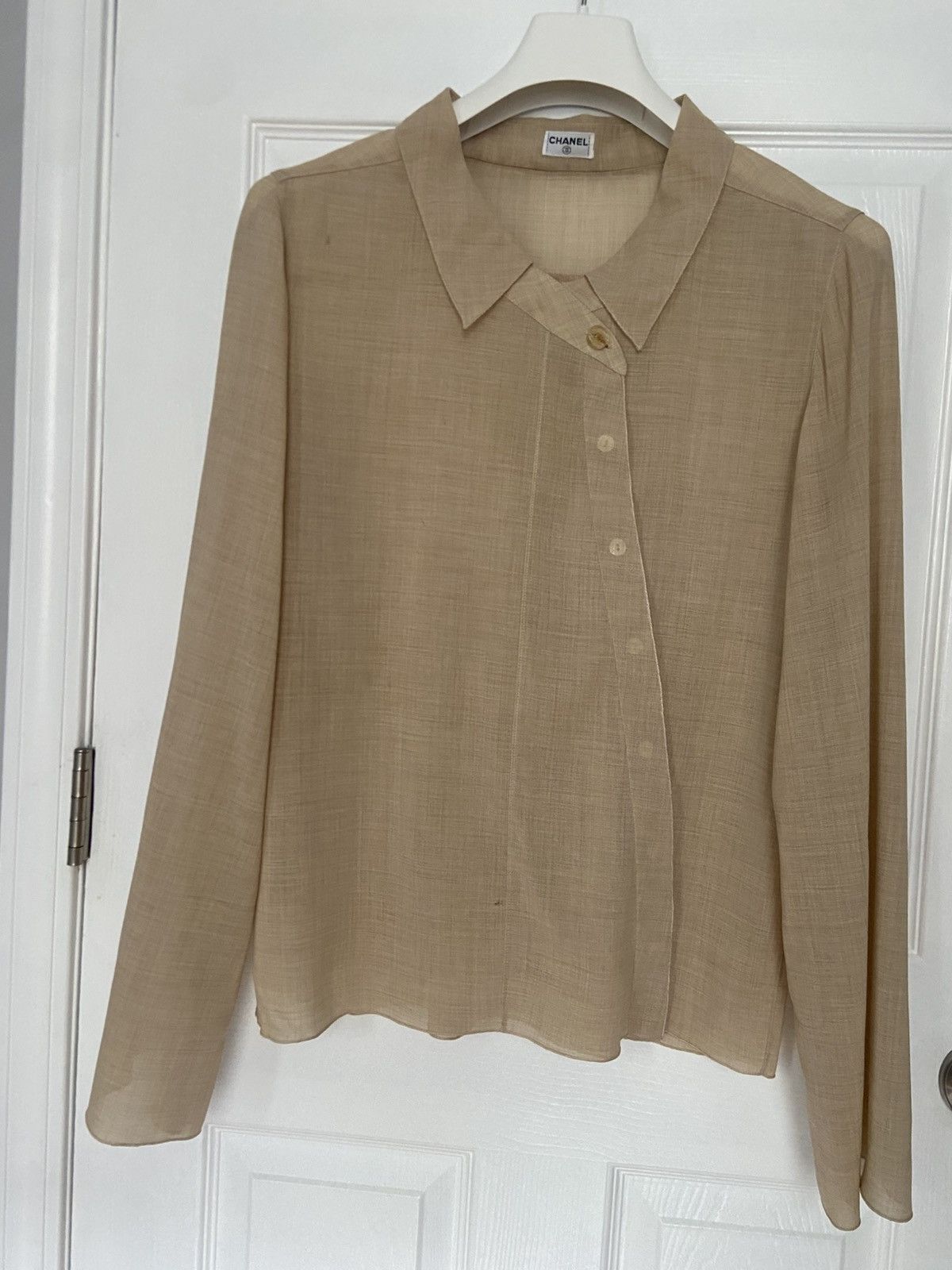 Chanel CHANEL Wool Gauze Blouse, A/W 1999 Size L / US 10 / IT 46 - 1 Thumbnail