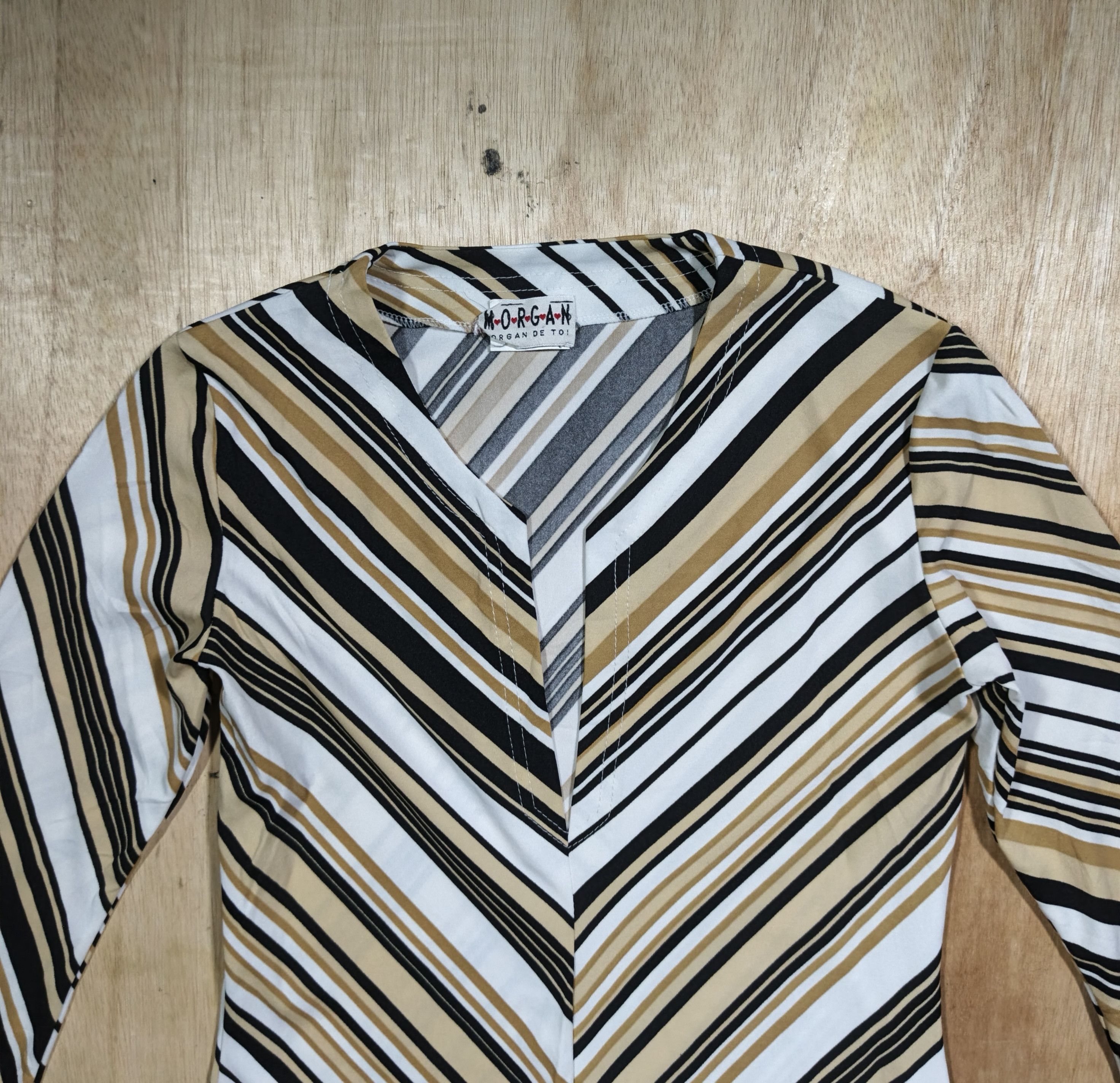 Morgan De Toi Morgan De Toi Striped Chevron V-neck Longsleeve Top Size M / US 6-8 / IT 42-44 - 2 Thumbnail