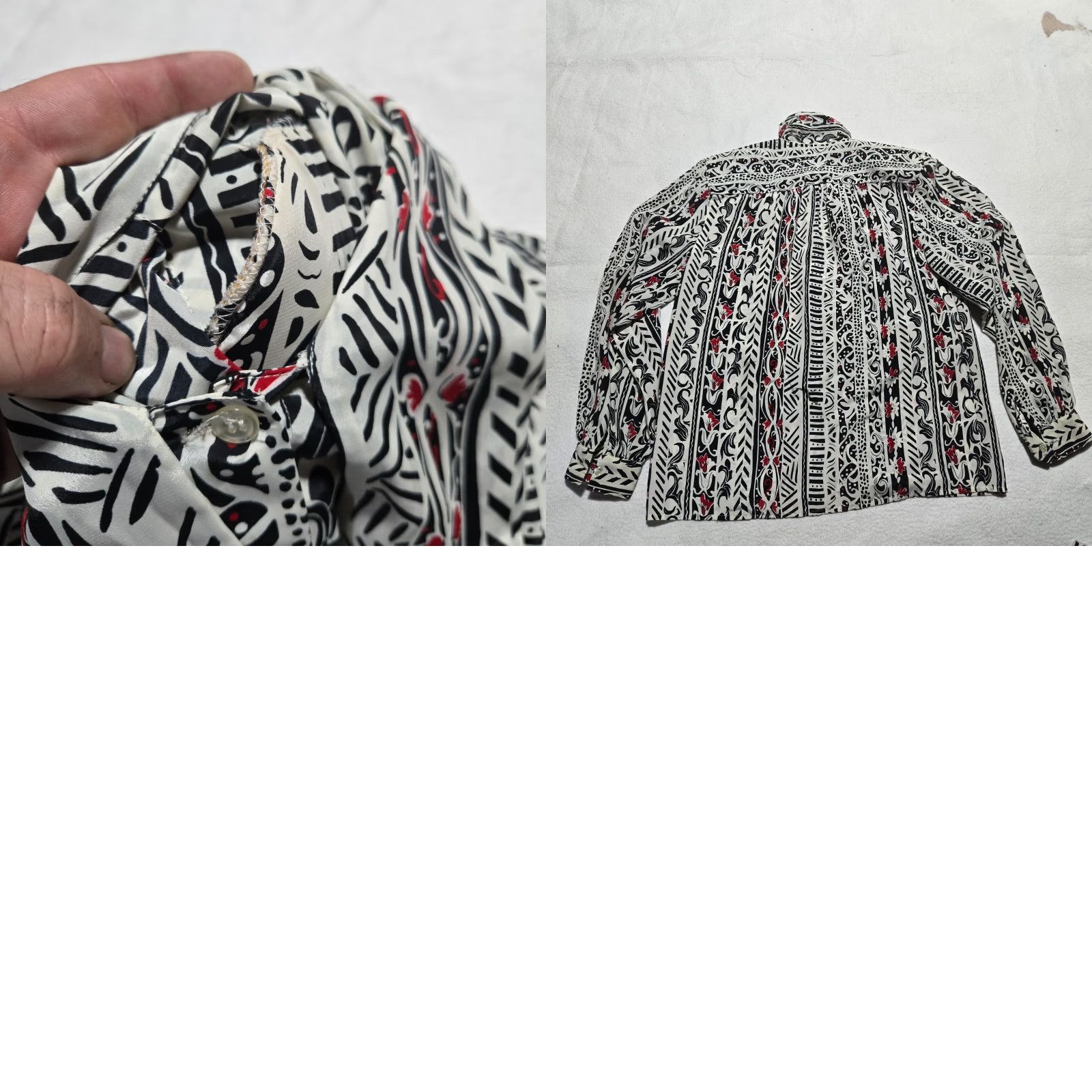 Vintage Alfred Dunner Shirt Button-Up Floral Print Long Sleeve Women’s Size 12 White 100% Cotton Polyester Casual Button-Up Pattern Flower Size XL / US 12-14 / IT 48-50 - 8 Thumbnail