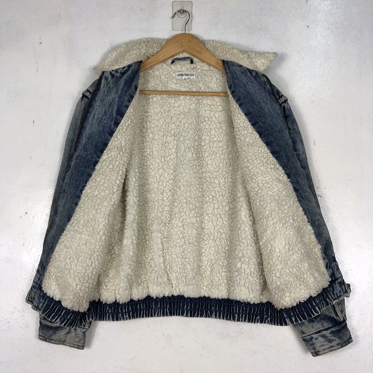 Japanese Brand Chimney Sherpa Style Denim Washstone Jacket Size US M / EU 48-50 / 2 - 11 Thumbnail