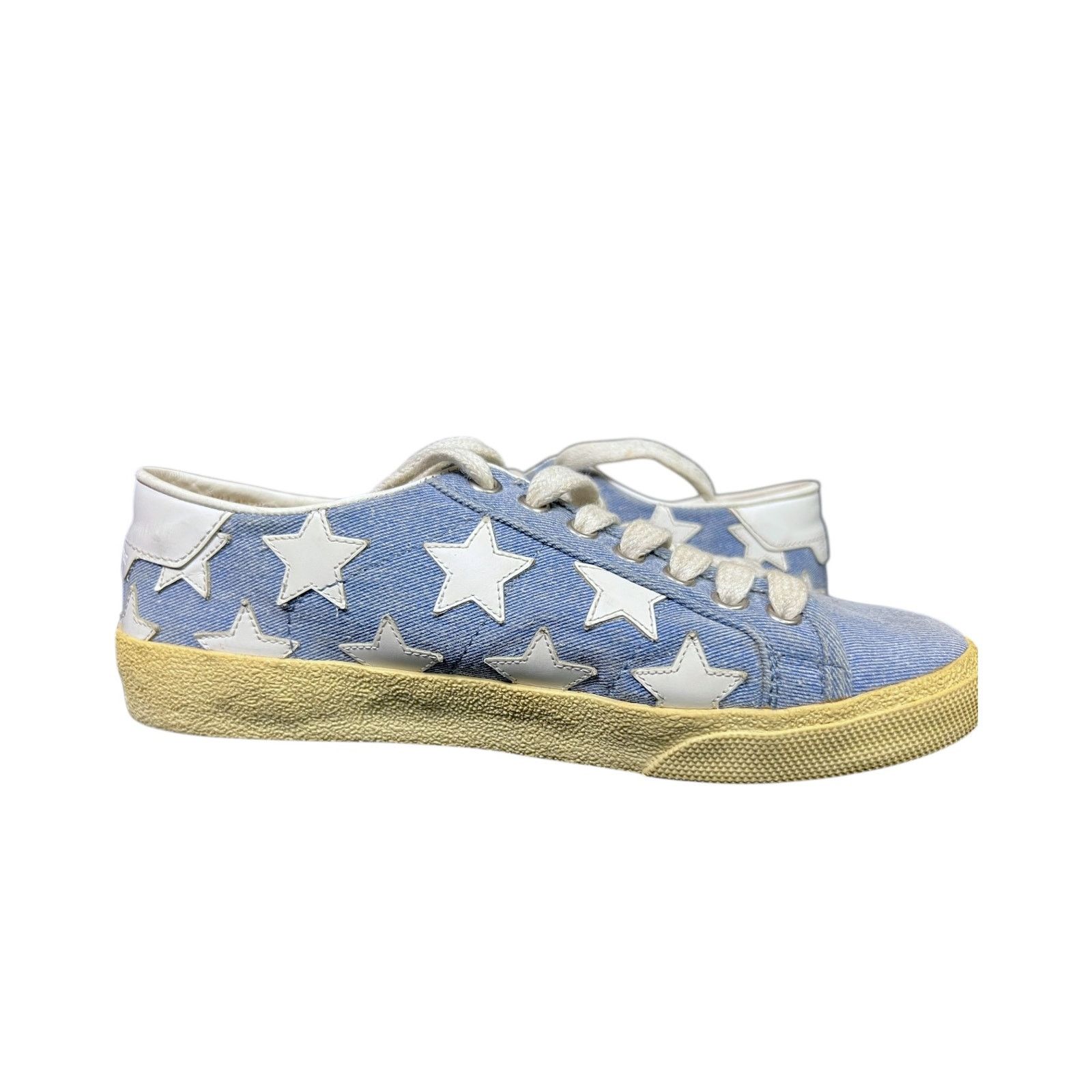 Saint Laurent Paris Saint Laurent EU 37 US 7 Denim Star Court Classic Sneakers Size US 7 / IT 37 - 6 Thumbnail