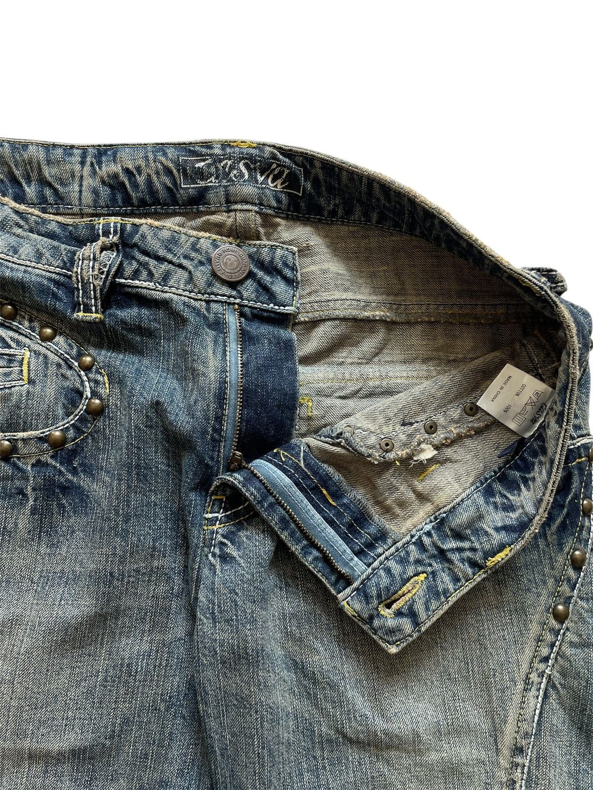 Japanese Brand OFFER!!Very Rare Vintage Casva Stub Flare Jeans Size US 32 / EU 48 - 9 Thumbnail