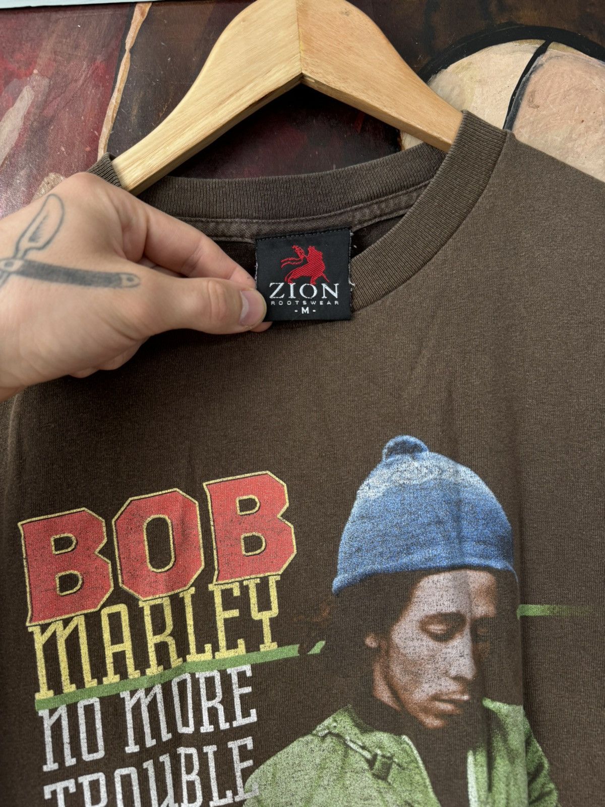 Bob Marley Bob Marley Vintage Rap Tee Reggae Lion Ganja Zion Brown 2003 Size US M / EU 48-50 / 2 - 3 Thumbnail