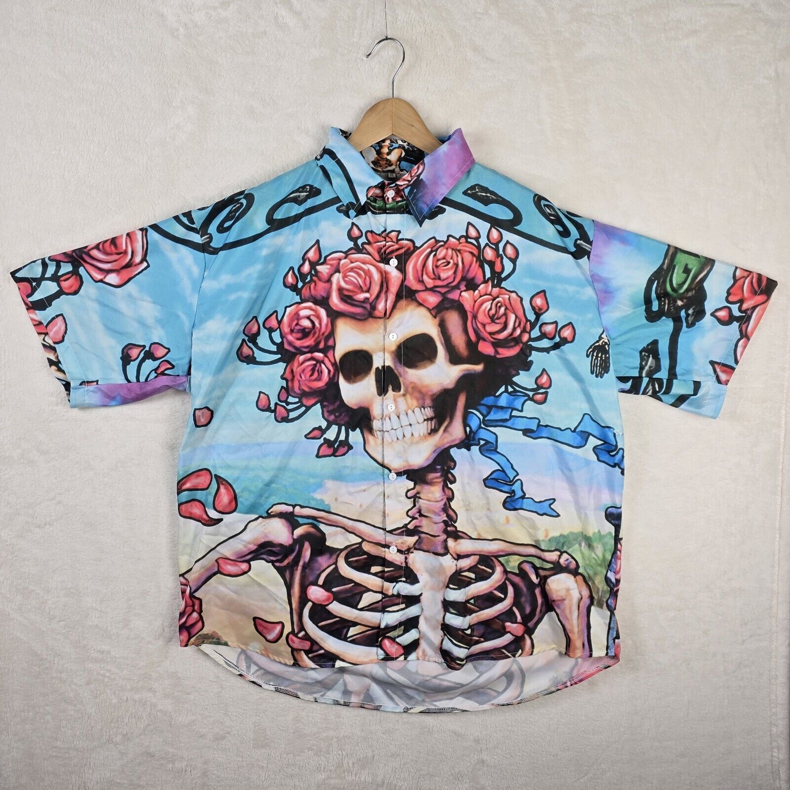 Grateful Dead Grateful Dead Hawaiian Button Up Shirt Size XXL AOP Skeleton Size US XXL / EU 58 / 5 - 2 Thumbnail