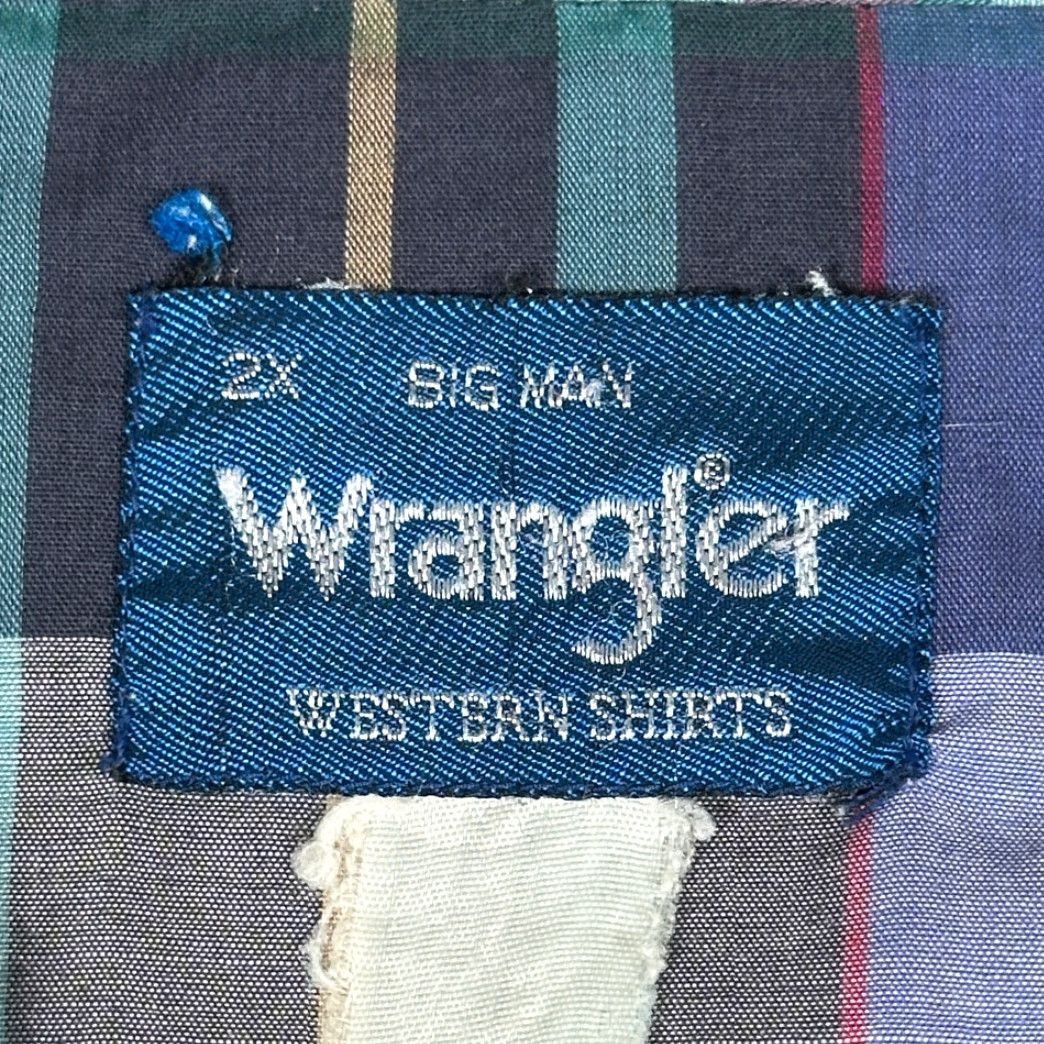 Wrangler VINTAGE Wrangler Western Shirt Adult 2XL Black Plaid 90s Shirt Mens 2XL Pearl Snap Collared Pocketed Button-Up Size US XXL / EU 58 / 5 - 4 Thumbnail