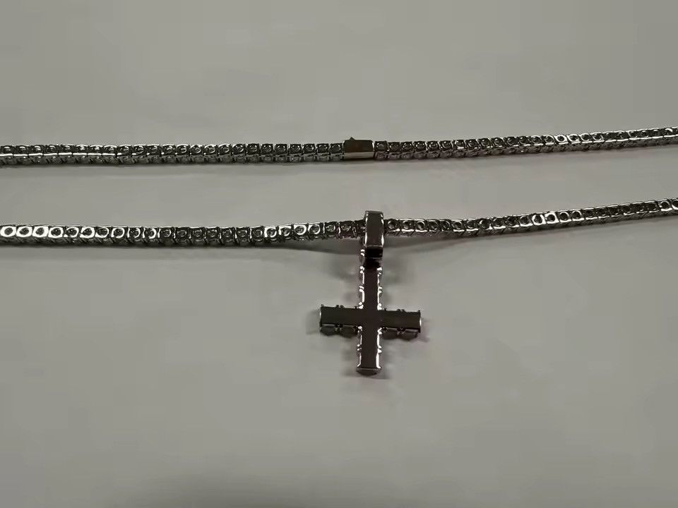 VIBE 45 Cm Upside-down cross , shut 'em up necklace Size ONE SIZE - 4 Thumbnail