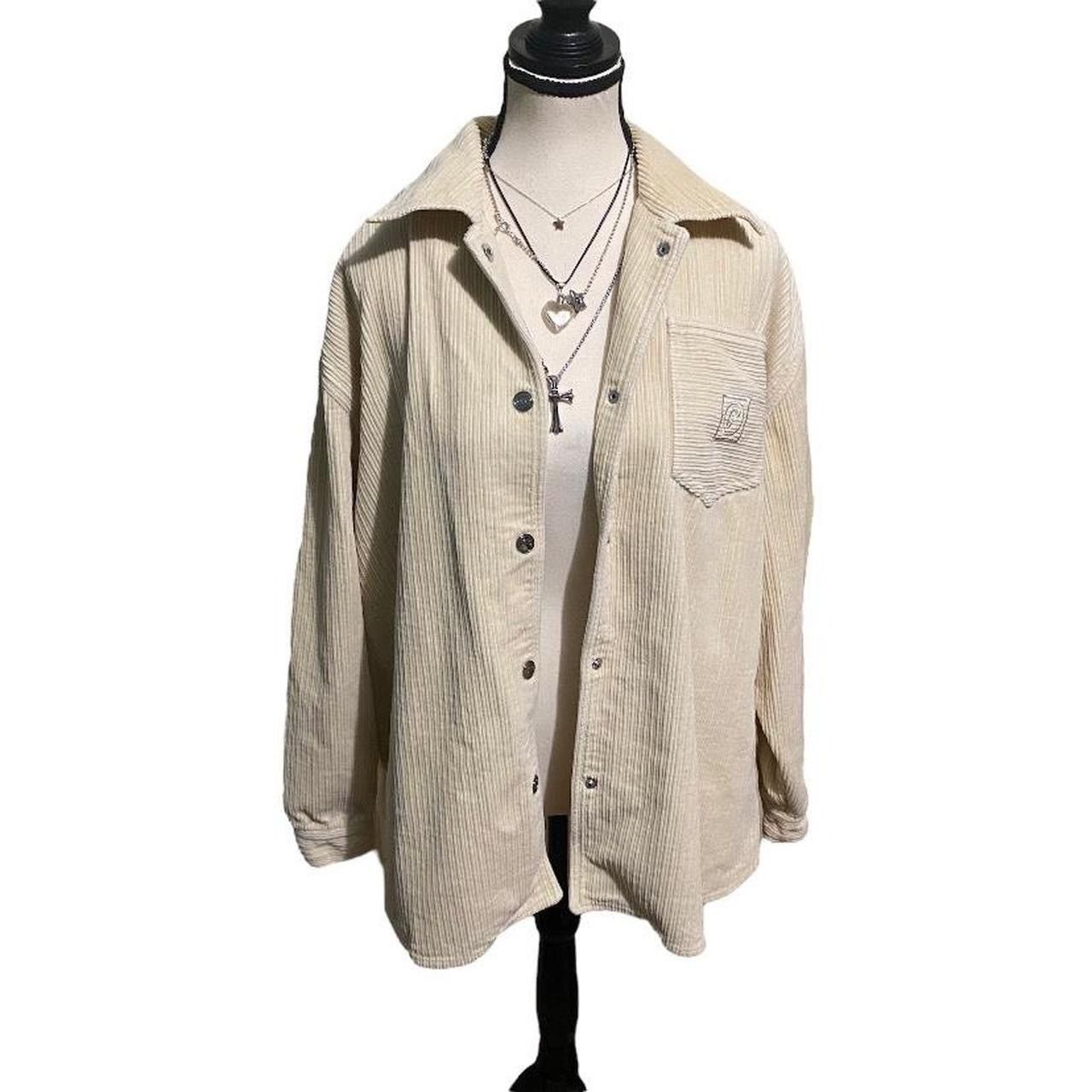 image of Remain Birger Christensen Off-White Corduroy Evary Shirt, Women's (Size Small)