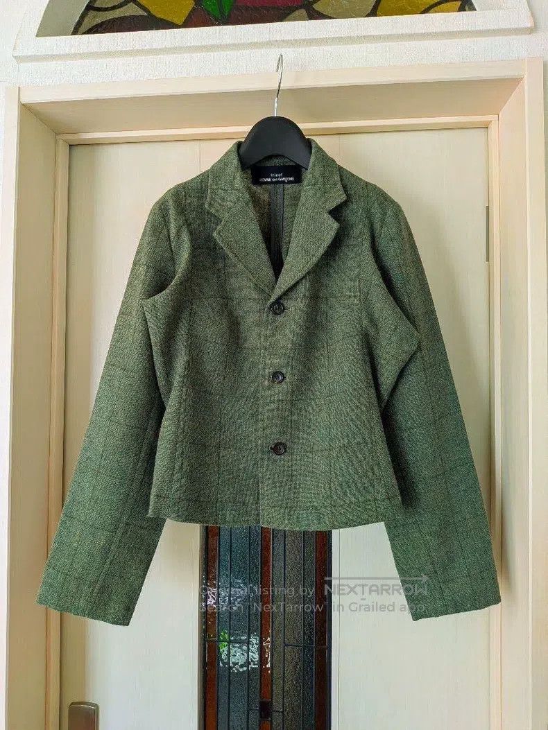 Comme des Garcons Comme Des Garcons Back Design Green Plaid Blazer Jacket Co Size S / US 4 / IT 40 - 1 Thumbnail