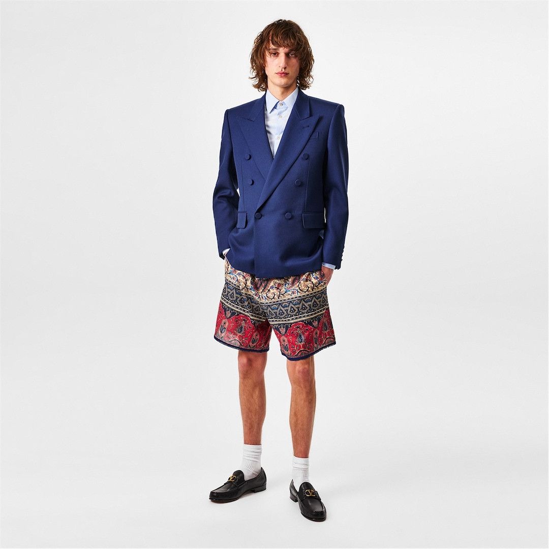 Valentino o1g2r1mq0526 Val Cotton Chino Shorts in Multicolor Size US 32 / EU 48 - 6 Thumbnail