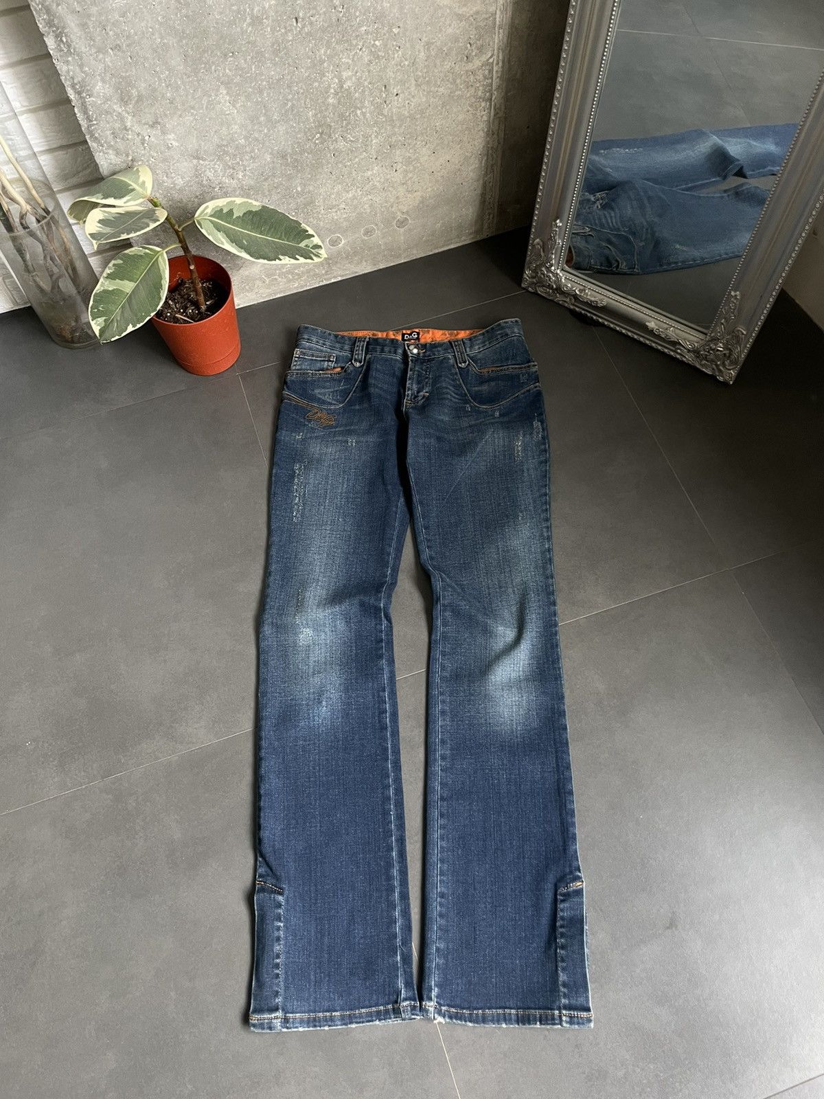 Dolce & Gabbana Vintage Dolce & Gabbana Bootcut Flared Distressed Pants Y2K Size 28" / US 6 / IT 42 - 1 Thumbnail