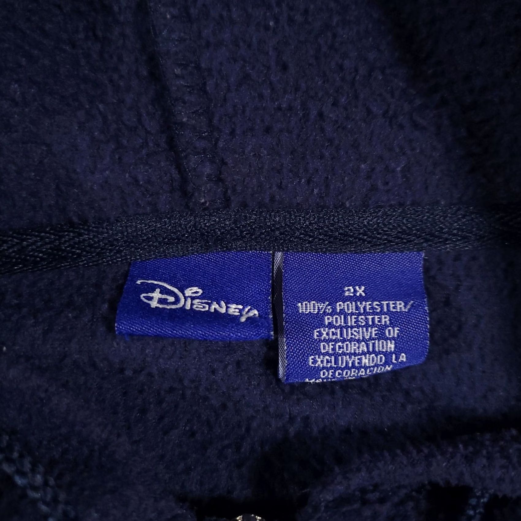 Disney VINTAGE Disney Mickey Mouse Hoodie Womens 2X Navy Full Zip Embroidered Graphic Fleece Pocket Hoodie Mens Womens Size XXL / US 16-18 / IT 52-54 - 7 Thumbnail