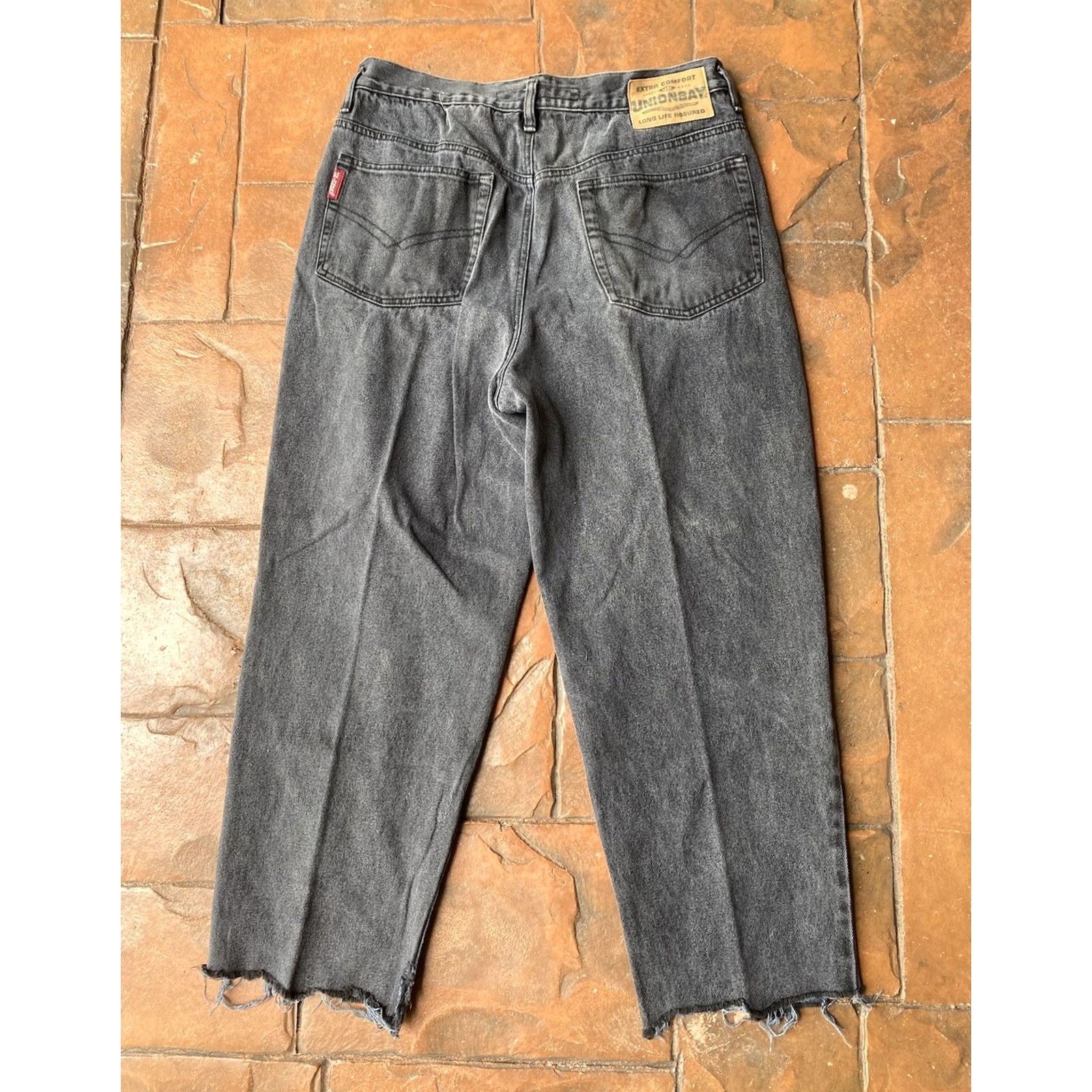 Vintage VINTAGE UNIONBAY Jeans Baggy 90s Distressed Grunge 38x26 Mens Denim Blue Regular 5-Pocket Style Wide-Leg Y2K Size US 38 / EU 54 - 2 Thumbnail