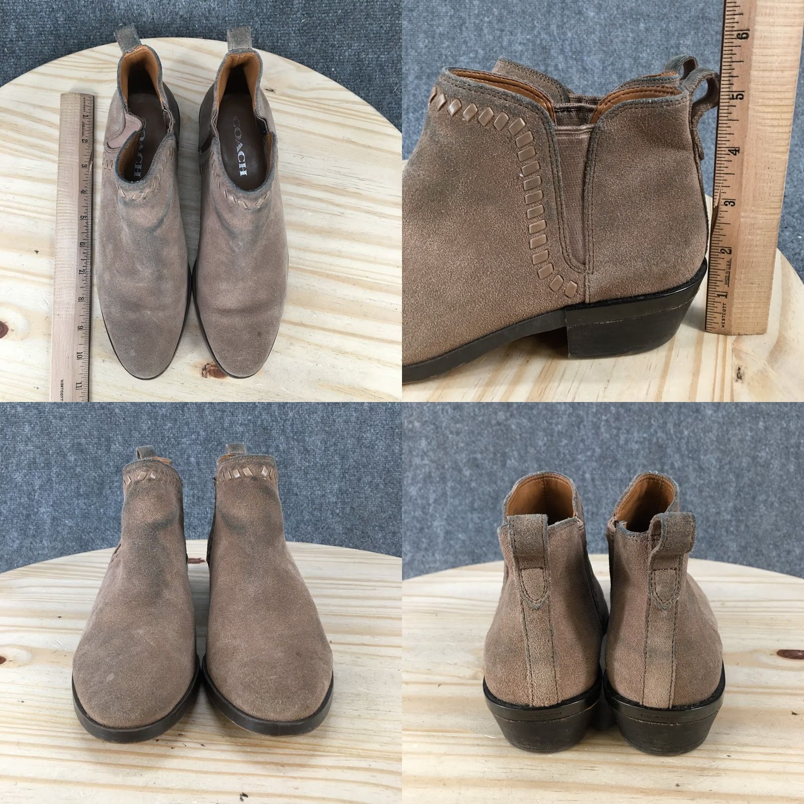 Coach Coach Carter Brown Suede Ankle Bootie Womens 7.5B Bootie Casual Heel 1 In. Black? (Original color: Brown) Size US 8 / IT 38 - 8 Thumbnail