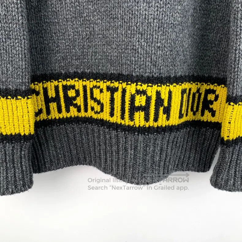 Dior Dior Gray letter inlaid wool navy collar long-sleeved knit Size XXS / US 00 / IT 34 - 5 Thumbnail