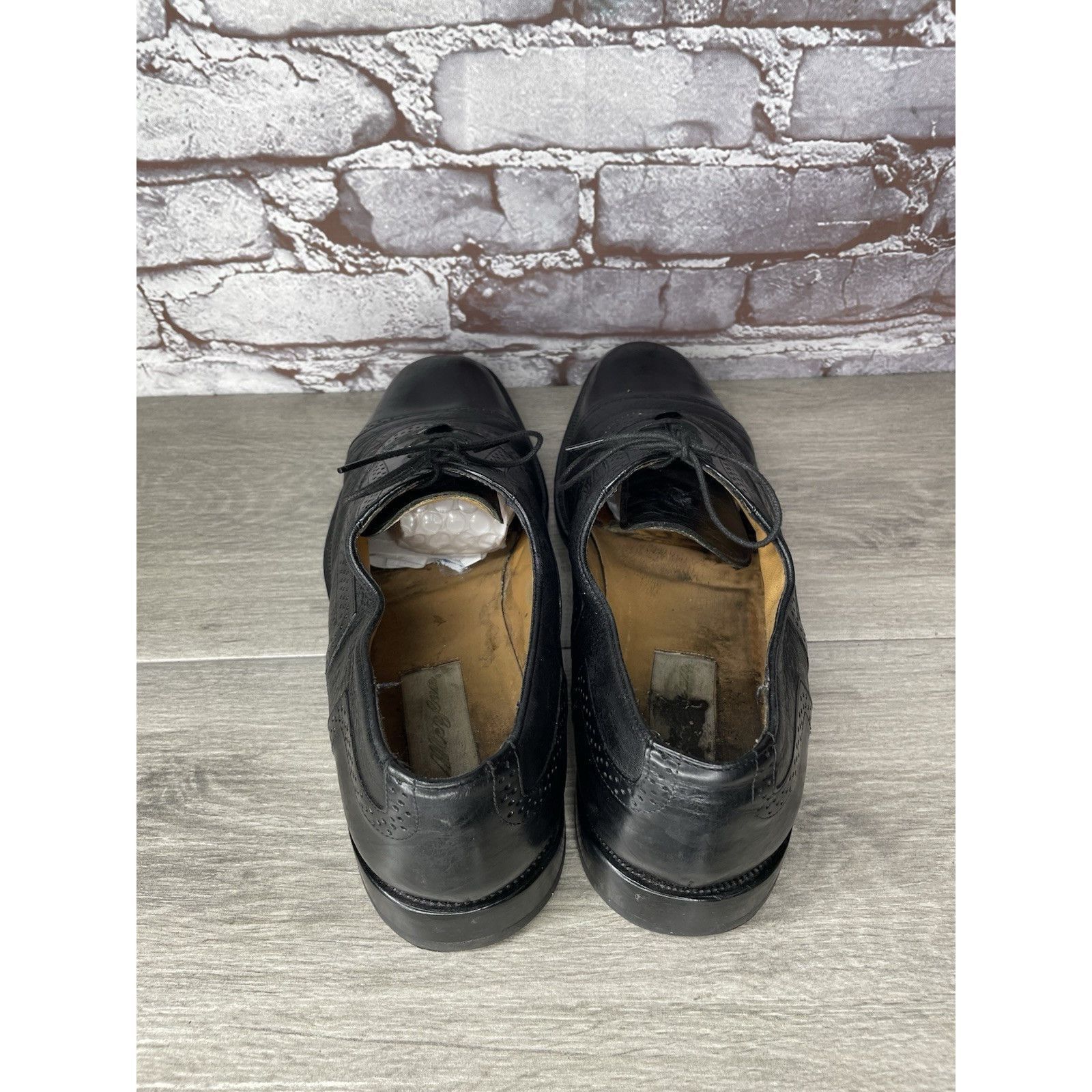 Mezlan Mezlan Marque Black Leather Deerskin Cap Toe Brogue Oxfords Size US 11 / EU 44 - 6 Thumbnail