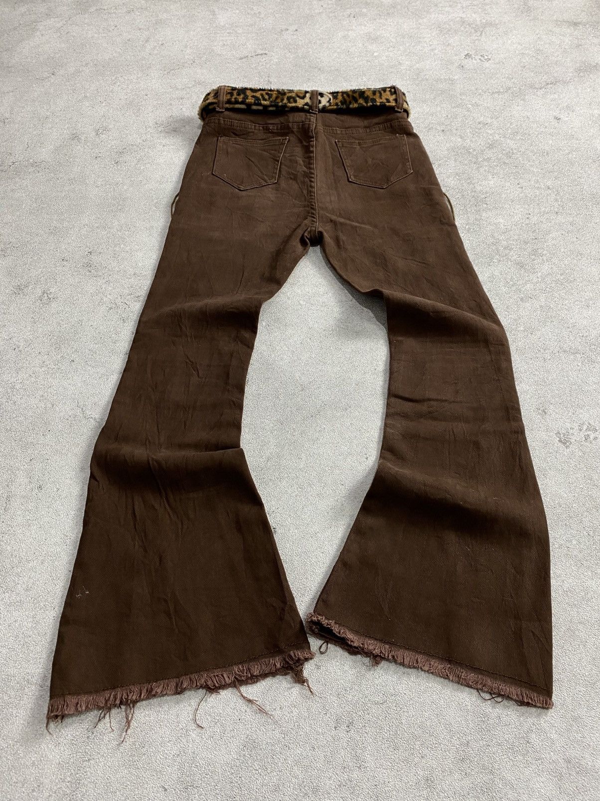 Tornado Mart 2000s Lace Up Browny Flare Jean Size US 26 / EU 42 - 2 Thumbnail