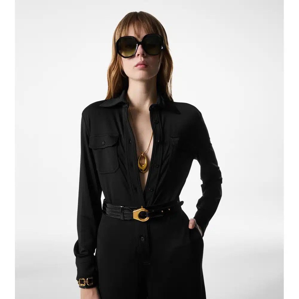 Tom Ford o1loc1c0425 WB279 Size: 85 / Dita Waist Belt in Black Size ONE SIZE - 3 Thumbnail