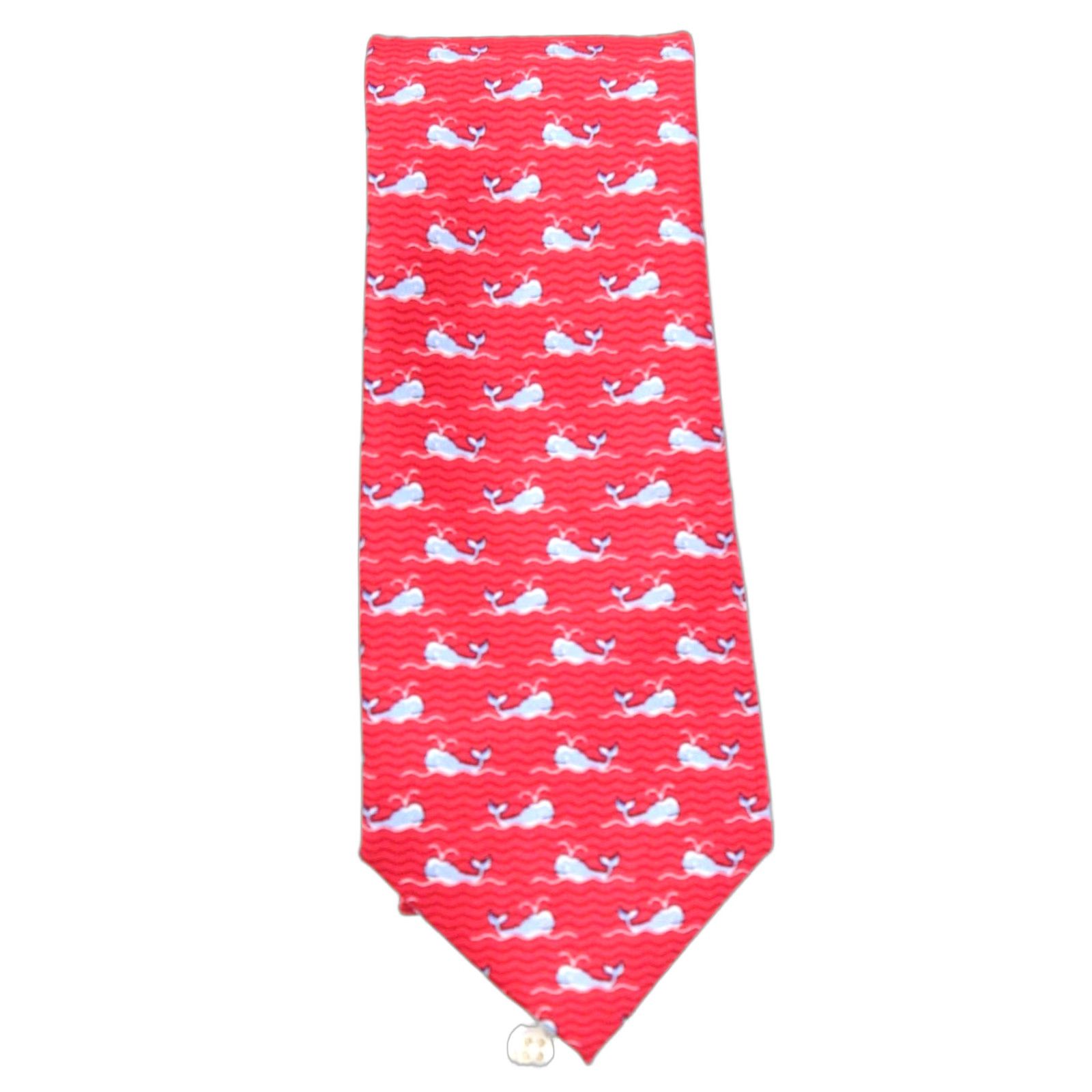 Tommy Hilfiger NWT Tommy Hilfiger Necktie Men Red Whales Silk Tie Preppy Designer Whales Pattern 57" Long 3.25" Wide NWT Mens Silk Tie Size ONE SIZE - 1 Thumbnail