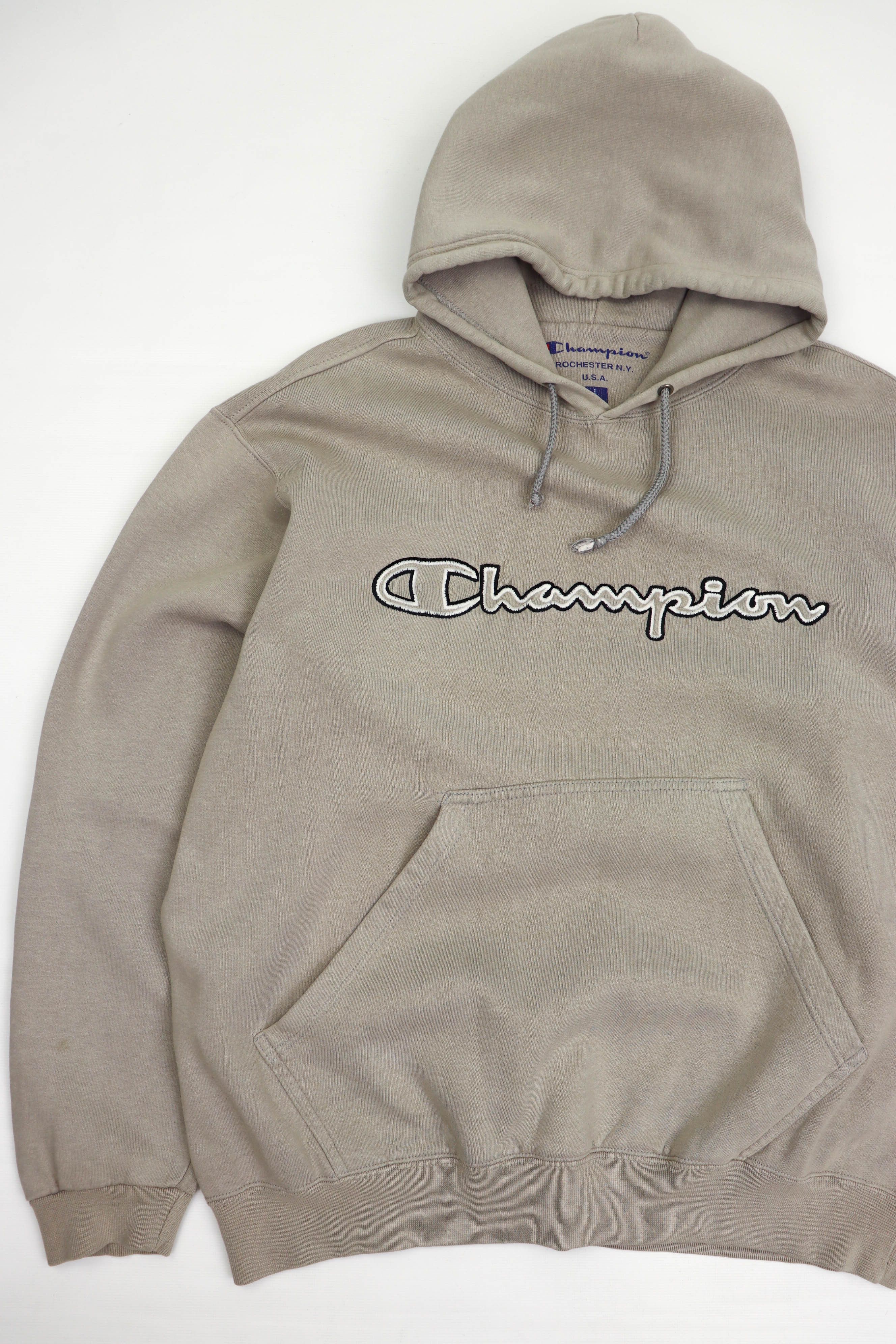 Champion 90s Vintage Champion NY USA Sun Faded Beige Hoodie Size US L / EU 52-54 / 3 - 4 Thumbnail