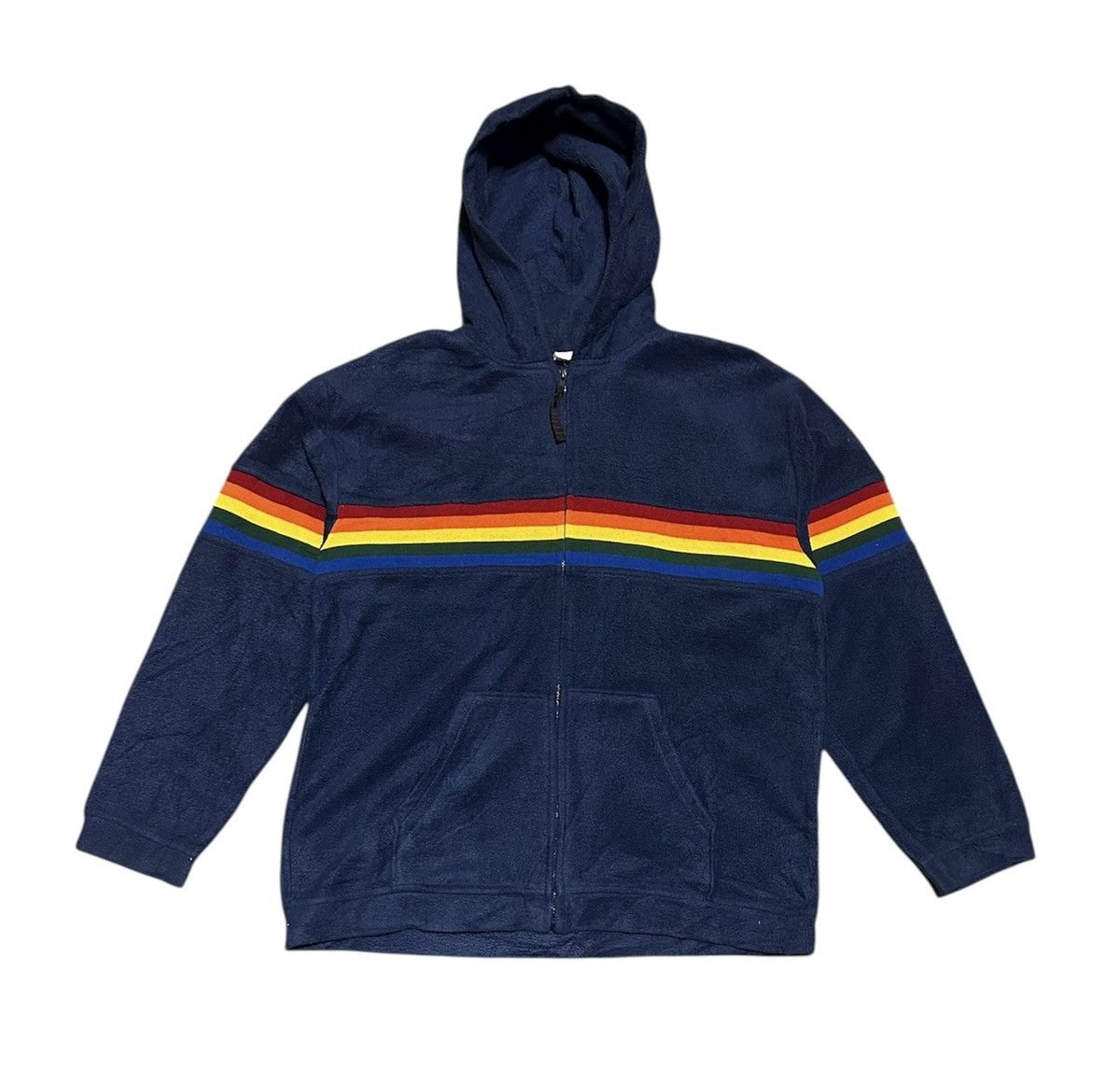 Vintage Vintage 80s Rainbow Hoodie Jacket Size US M / EU 48-50 / 2 - 1 Thumbnail