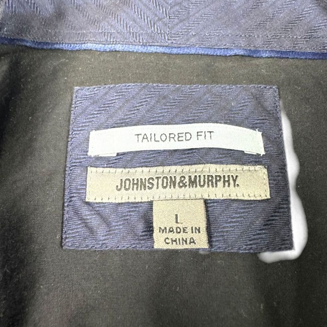 Johnston & Murphy Johnston & Murphy Shirt Men's Large Gingham Button Down Tailored Fit Flip Cuff Size US L / EU 52-54 / 3 - 4 Thumbnail