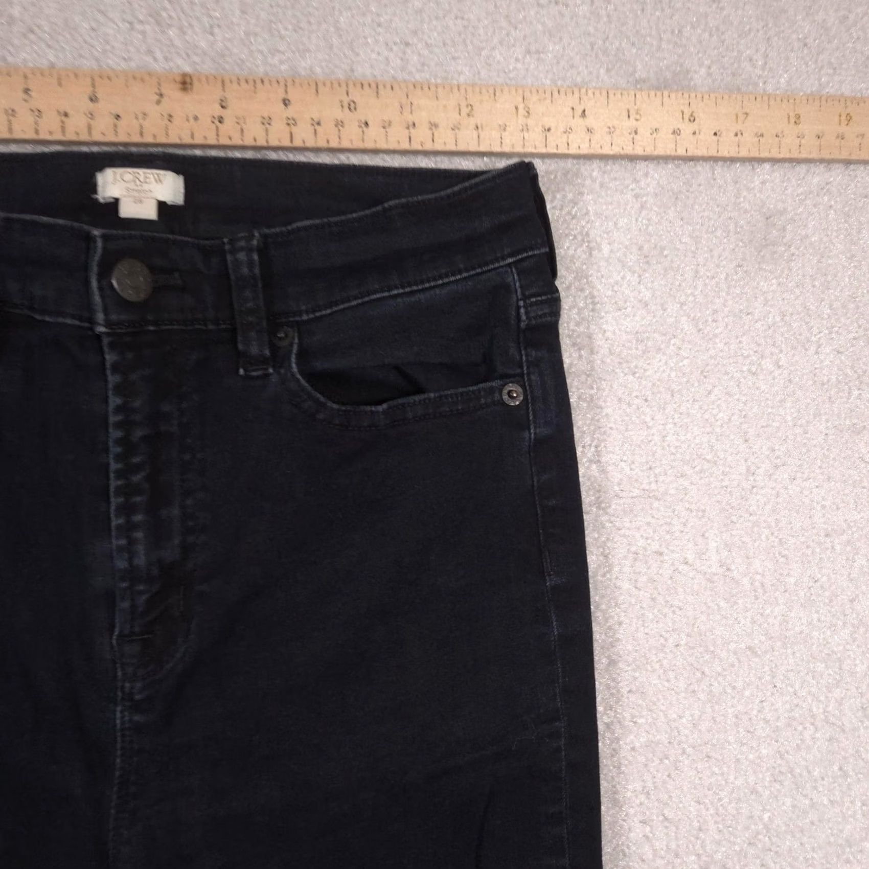 J.Crew J.CREW Jeans Womens 28 Black Charcoal Wash Mid Rise Skinny Slim Denim Jeans Size 28" / US 6 / IT 42 - 7 Thumbnail