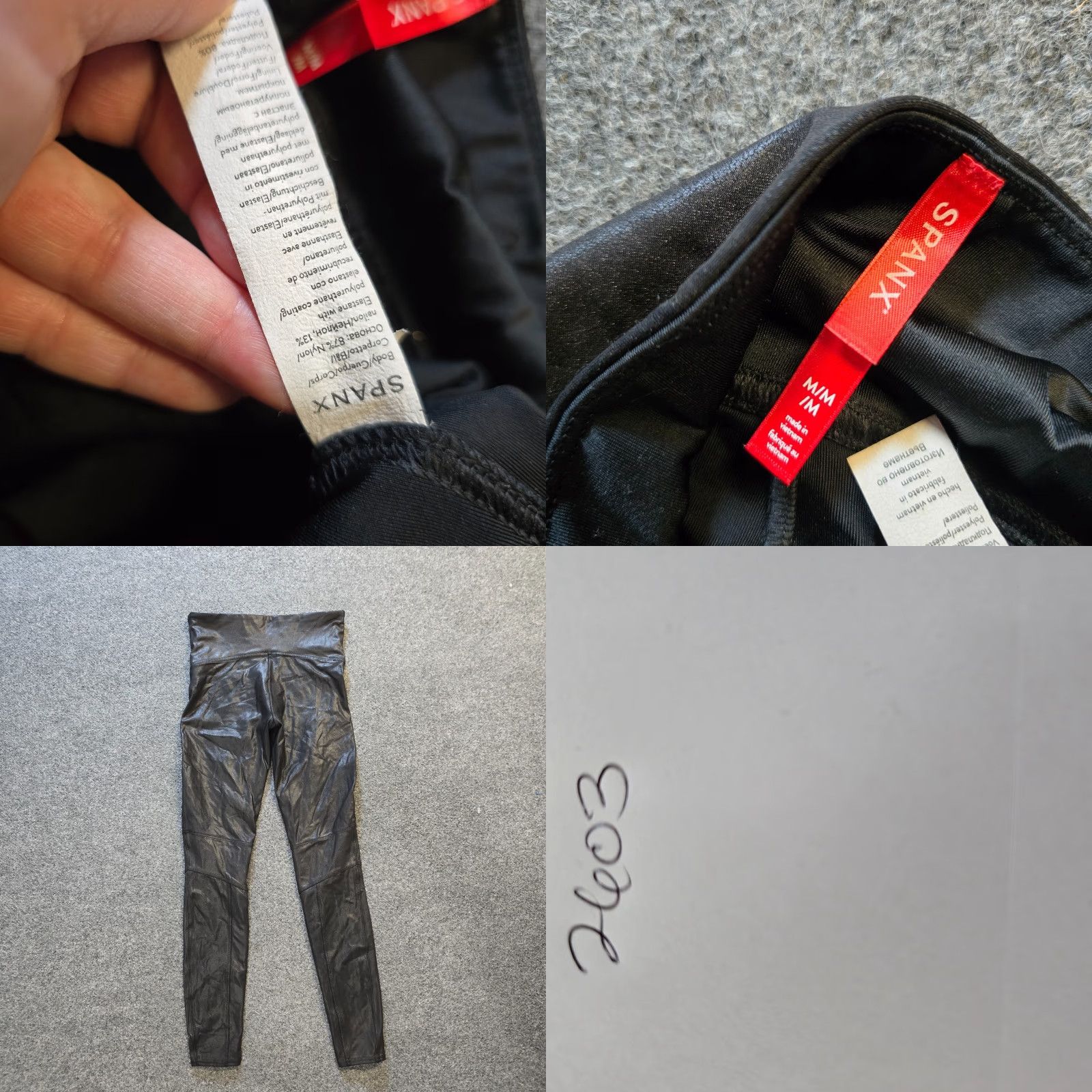 Spanx Spanx Pants Womens Medium Black Moto Vegan Leather Stretch Casual Capsule Basic Size 32" / US 10 / IT 46 - 8 Thumbnail
