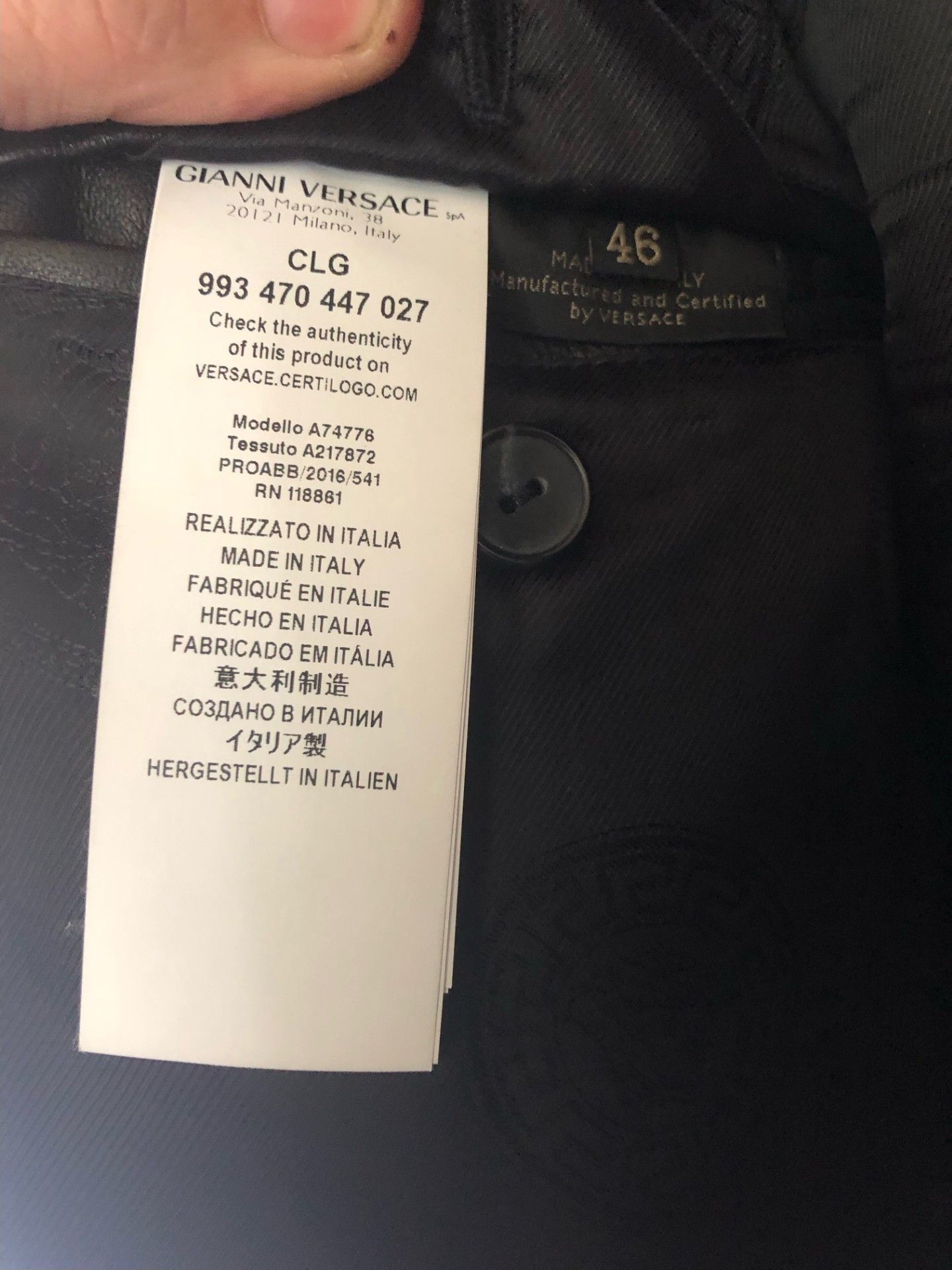 Versace Wool/Leather Biker Coat Size US S / EU 44-46 / 1 - 4 Thumbnail