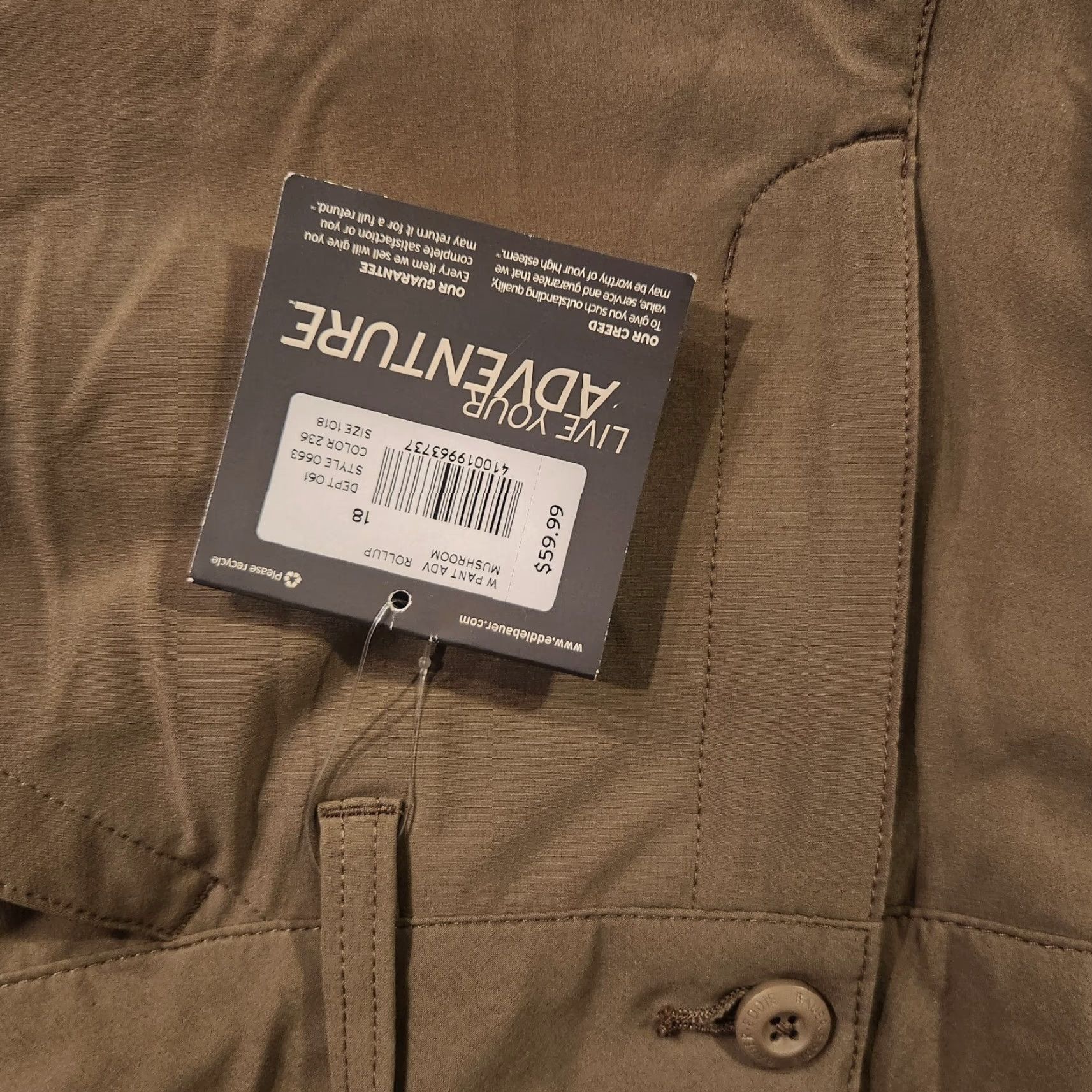 Eddie Bauer VINTAGE? No. Eddie Bauer Women Pants 18 Khaki Travex 0663 Adventure Roll Up Cargo Outdoor Pants Size 40" / US 18 - 5 Thumbnail