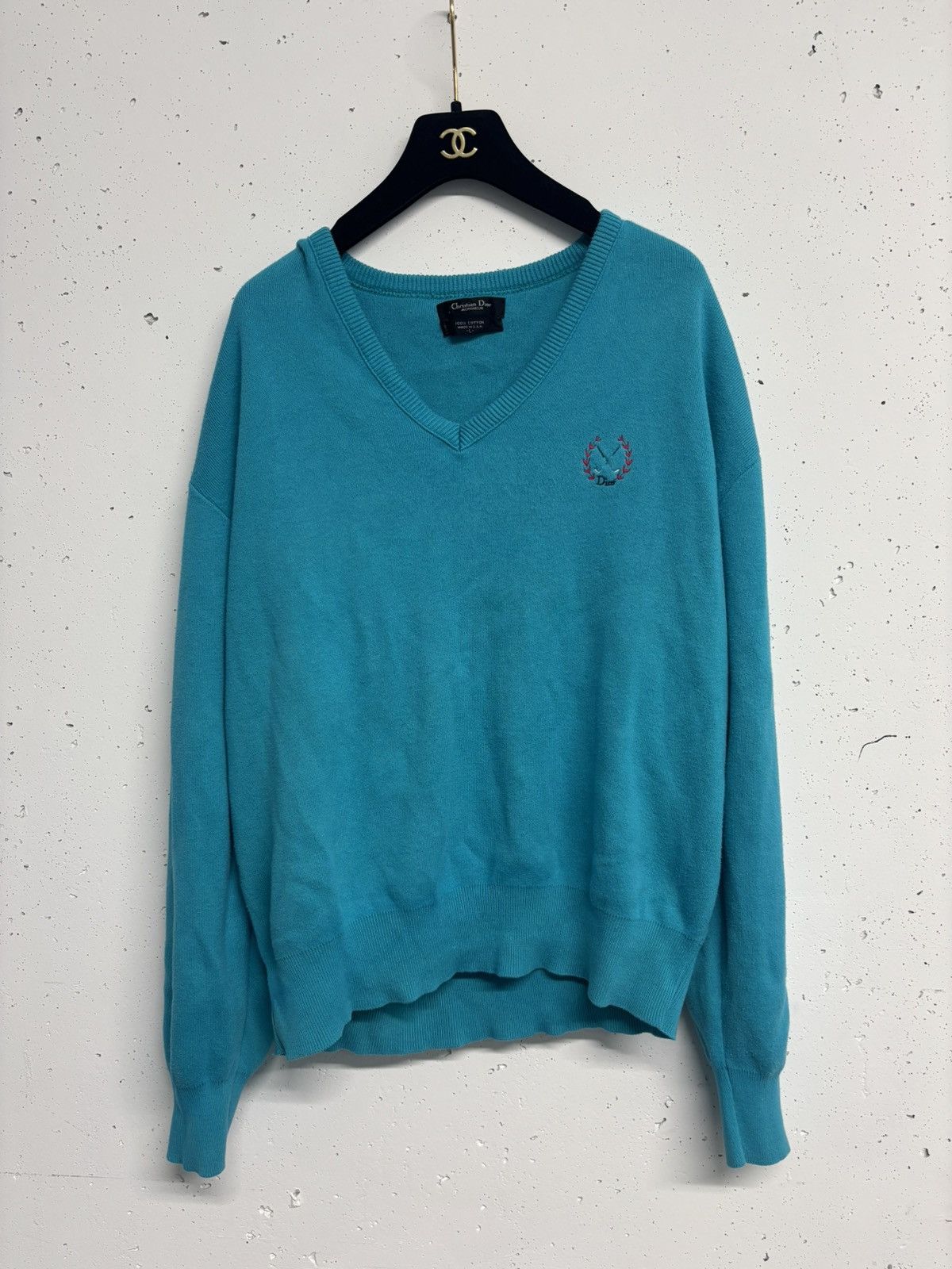 Christian Dior Monsieur Christian Dior V-Neck Golf Sweater Size US L / EU 52-54 / 3 - 1 Thumbnail