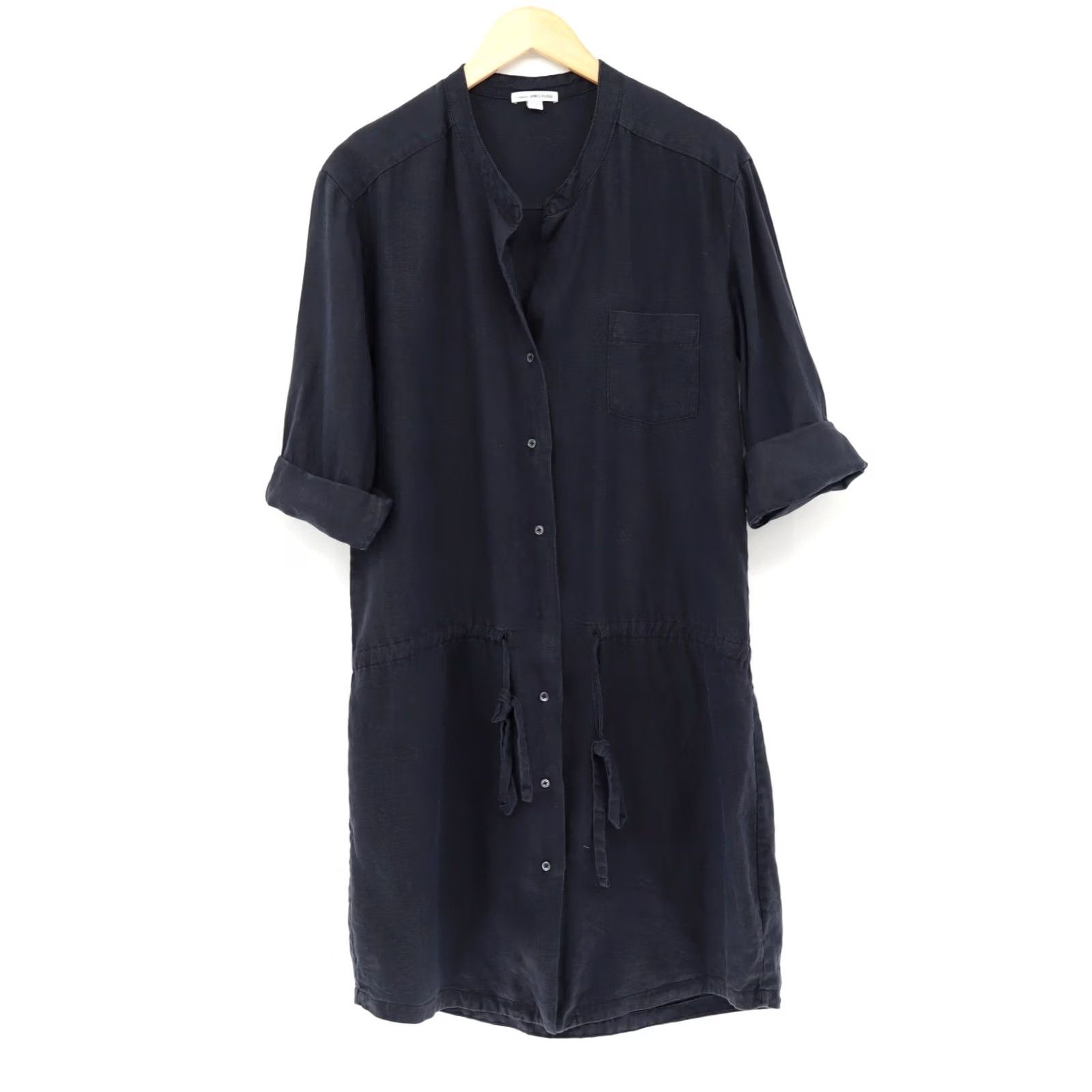 James Perse James Perse Shirt Dress Women's Black Linen Drop Waist Lagoonlook Sz 4 US Sz 12 Size XL / US 12-14 / IT 48-50 - 2 Thumbnail