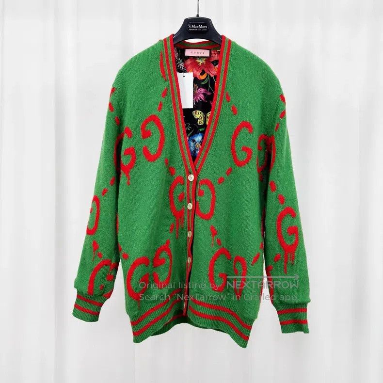 Gucci Gucci Double G full-print inner silk knitted cardigan coat Size XS / US 0-2 / IT 36-38 - 1 Thumbnail