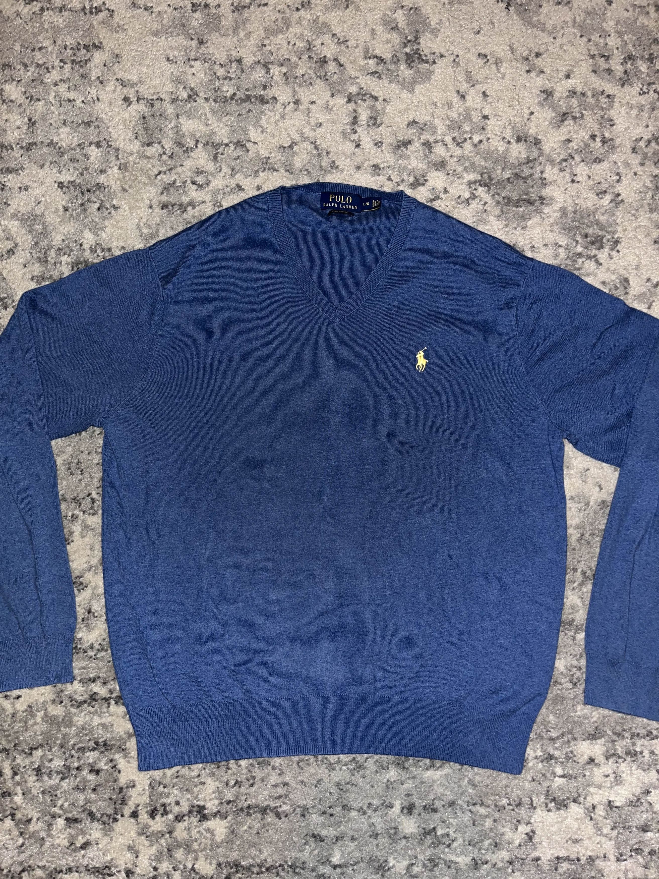 Polo Ralph Lauren Vintage Polo Ralph Lauren Knitted V Neck Sweater Size US L / EU 52-54 / 3 - 2 Thumbnail