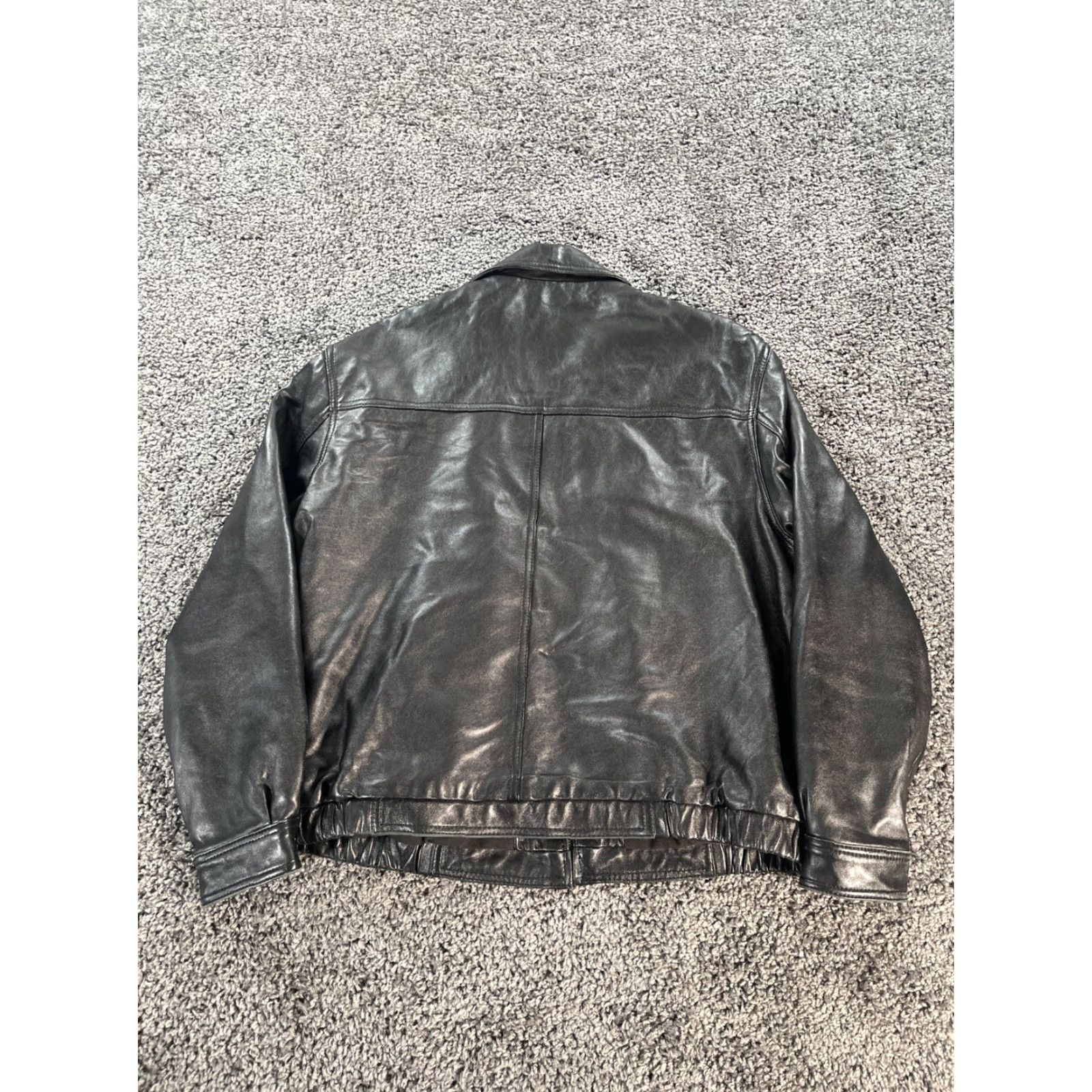 Izod VINTAGE IZOD Leather Jacket Mens XL Black Lined Inner Pockets Zip-up 90s Motorcycle Coat Accessories Pockets Men Regular Full Zip Size US XL / EU 56 / 4 - 8 Thumbnail