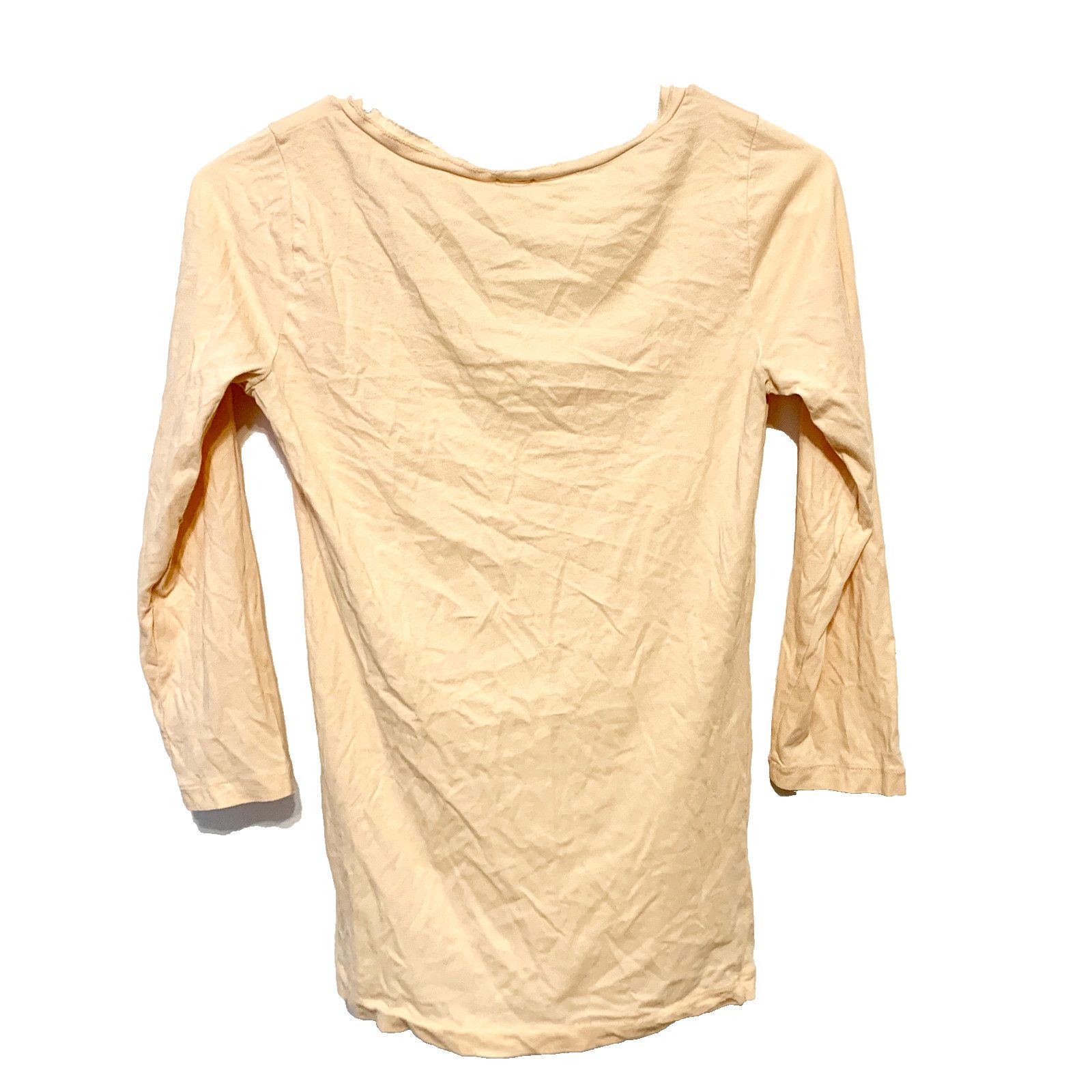 J.Crew J.Crew Shirt XS Blouse Cotton Pale Orange 3/4 Sleeve V Neck Size XS / US 0-2 / IT 36-38 - 4 Thumbnail