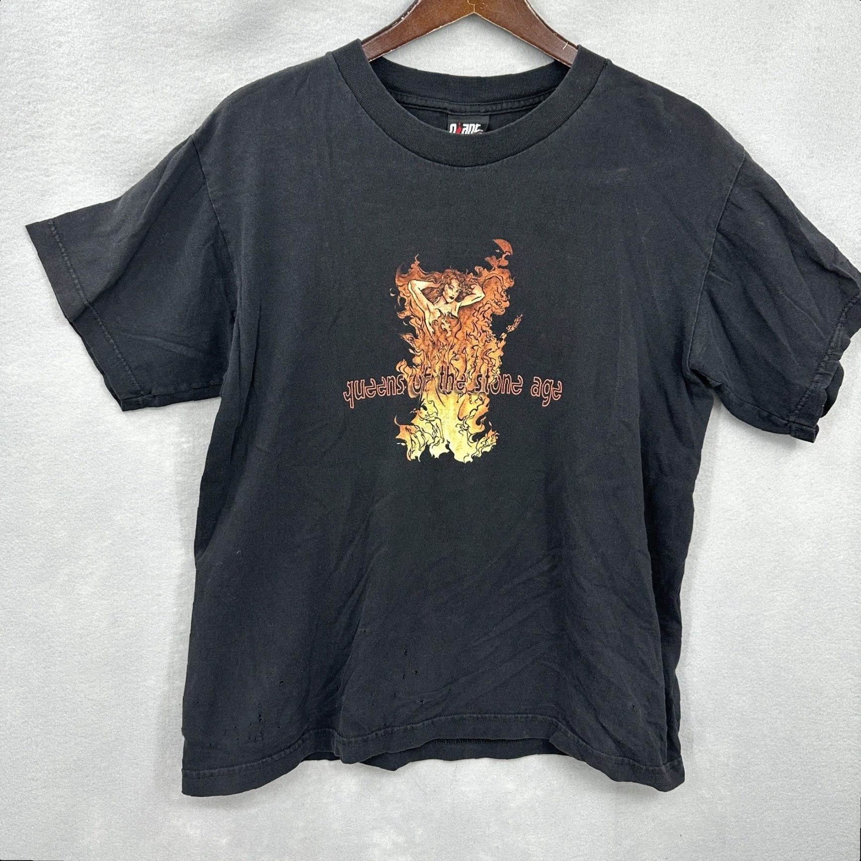 Vintage VTG Giants Queens Of The Stone Age Shirt Mens L 1990s Black Graphic Tee Grunge Giant Size US L / EU 52-54 / 3 - 2 Thumbnail