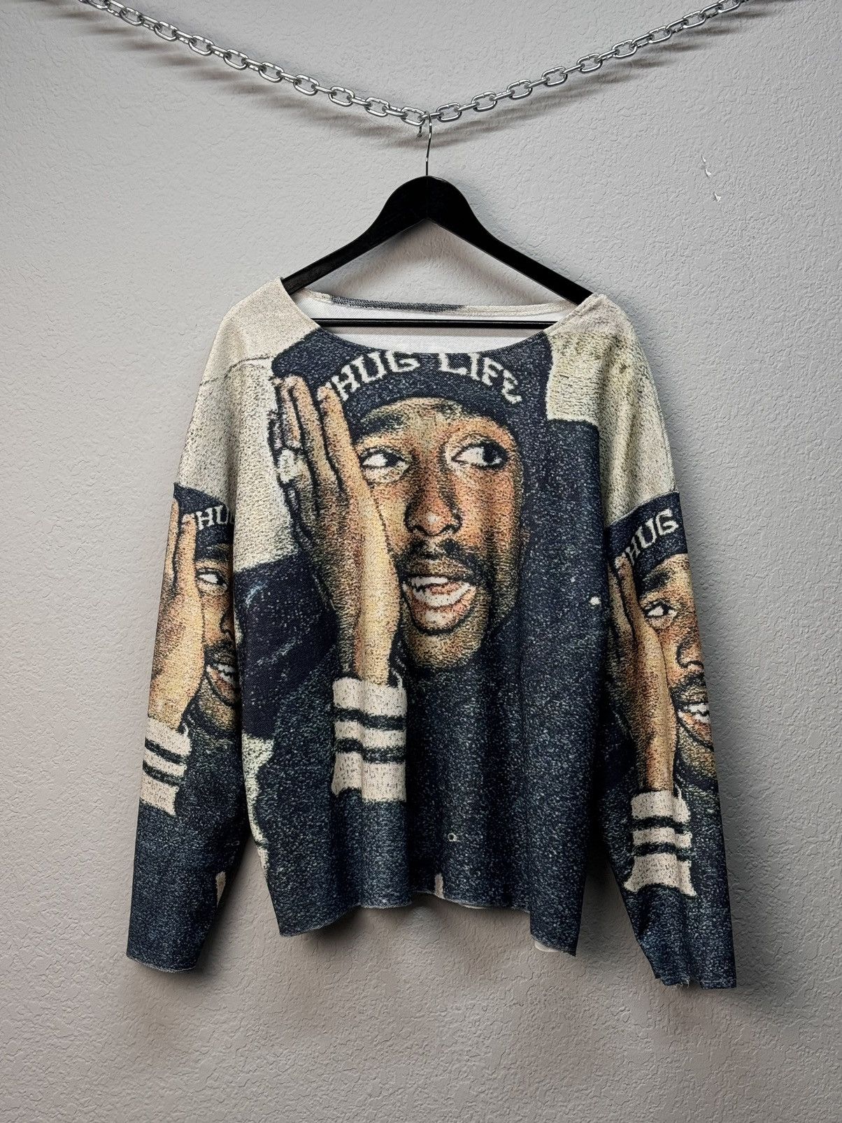 Rap Tees Tupac Shakur 2Pac Bling Big Face Hip Hop Rap T Shirt Size US L / EU 52-54 / 3 - 2 Thumbnail