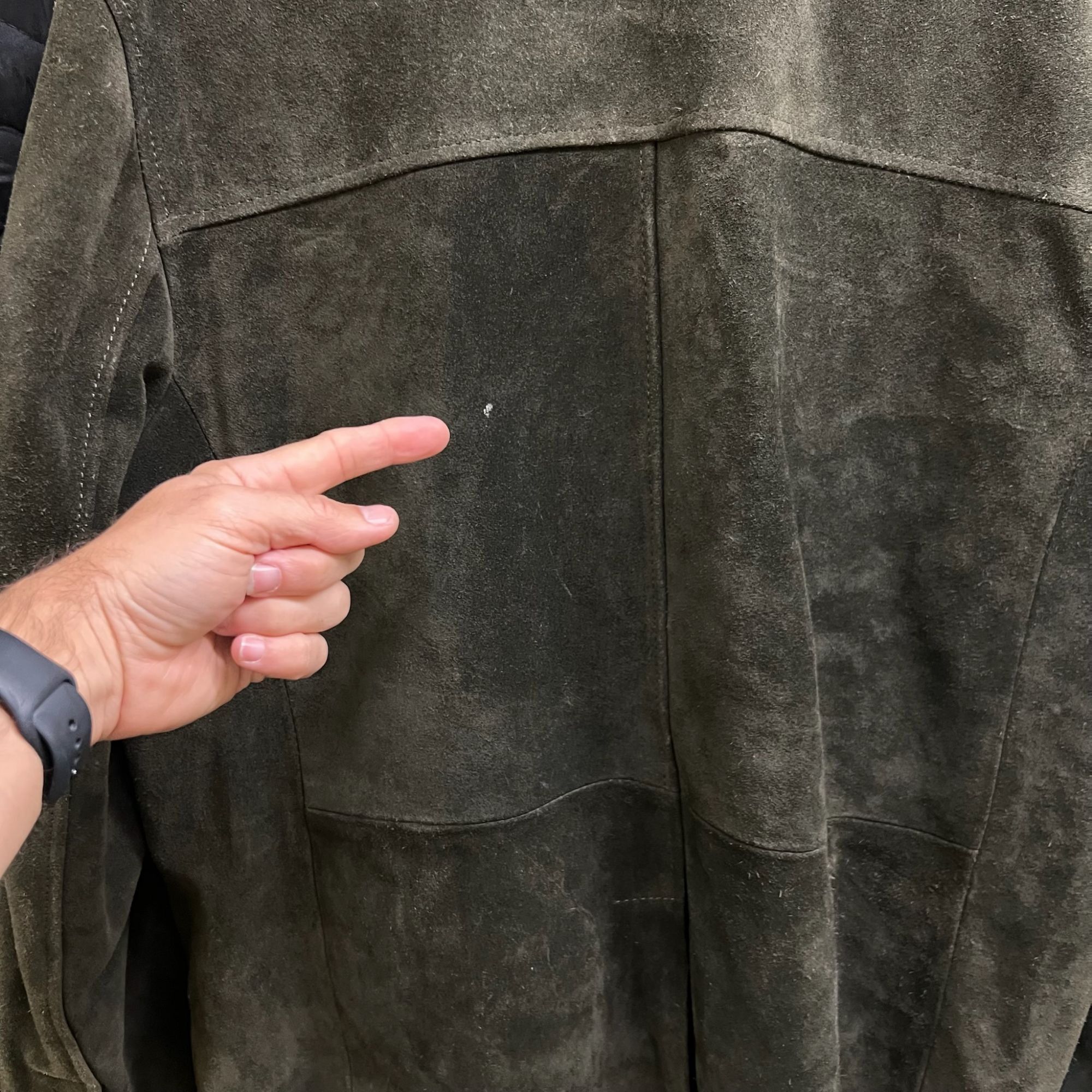 Joseph Abboud JOSEPH ABBOUD Olive Green Suede Leather Car Coat XL Made In Size US XL / EU 56 / 4 - 7 Thumbnail
