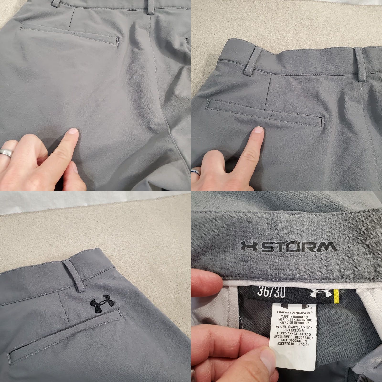 Under Armour Under Armour Storm Pants Mens 36x30 Gray Windbreaker Waterproof Outdoors Logo Pants Mens Gray Styled Pockets Logo 90s? Size US 36 / EU 52 - 9 Thumbnail